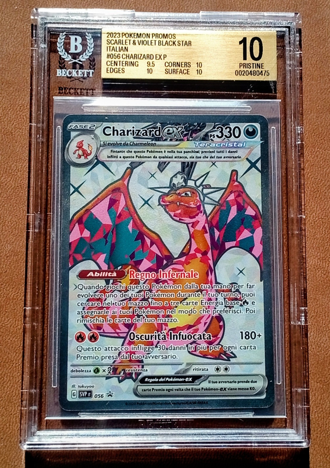 BGS 10 Charizard EX Scarlet and Violet ITA Black Star Please 056 Promo POKÉMON 