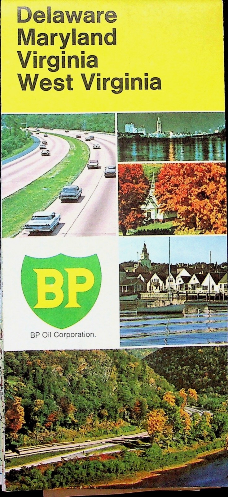 BP OIL ROAD MAP DELAWARE MARYLAND WEST VIRGINIA RICHMOND WASHINGTON DC 1970