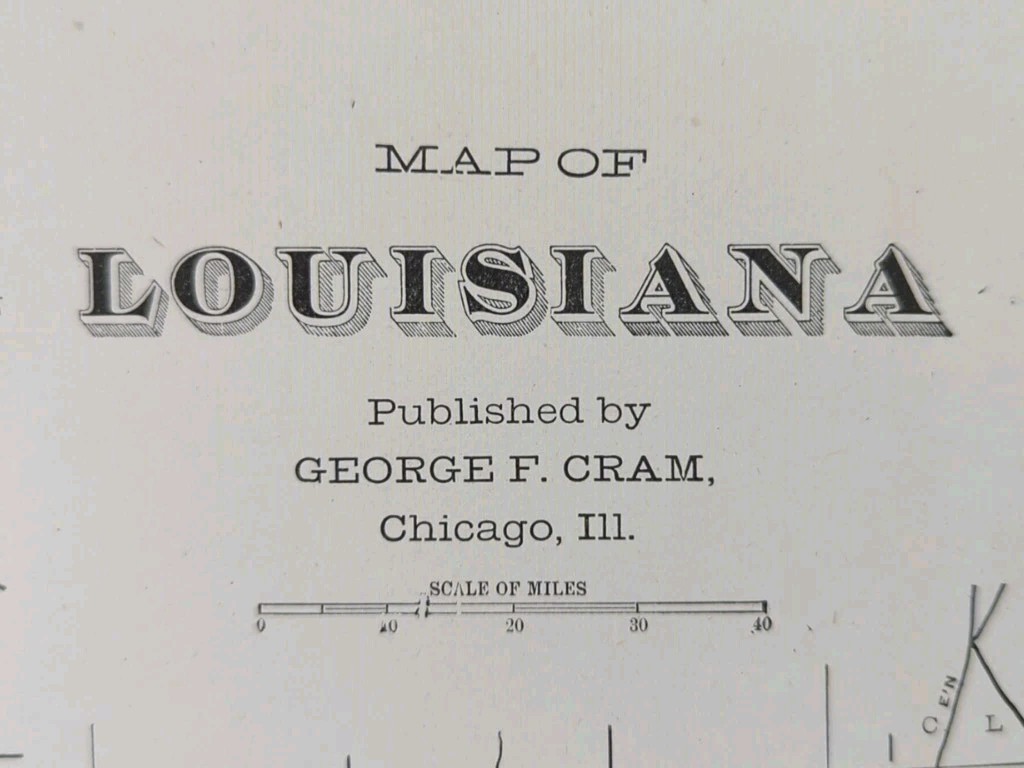 Vintage 1904 LOUISIANA Map 22