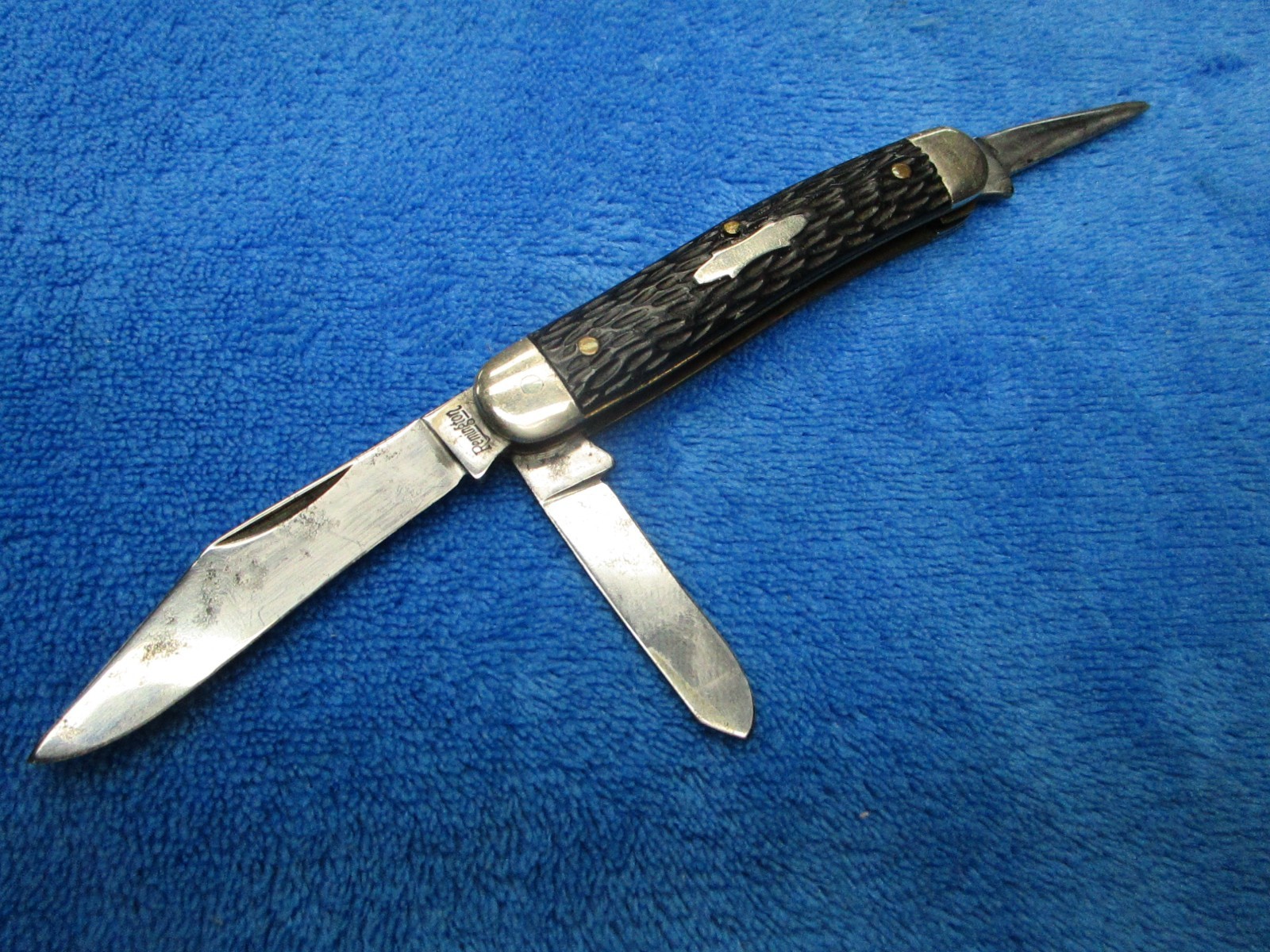 ANTIQUE REMINGTON POCKET KNIFE ROUGH BLACK STOCKMAN PRE-1921 FOLDING ORIGINAL US ANTIQUE REMINGTON POCKET KNIFE ROUGH BLACK STOCKMAN PRE-1921 FOLDING ORIGINAL US