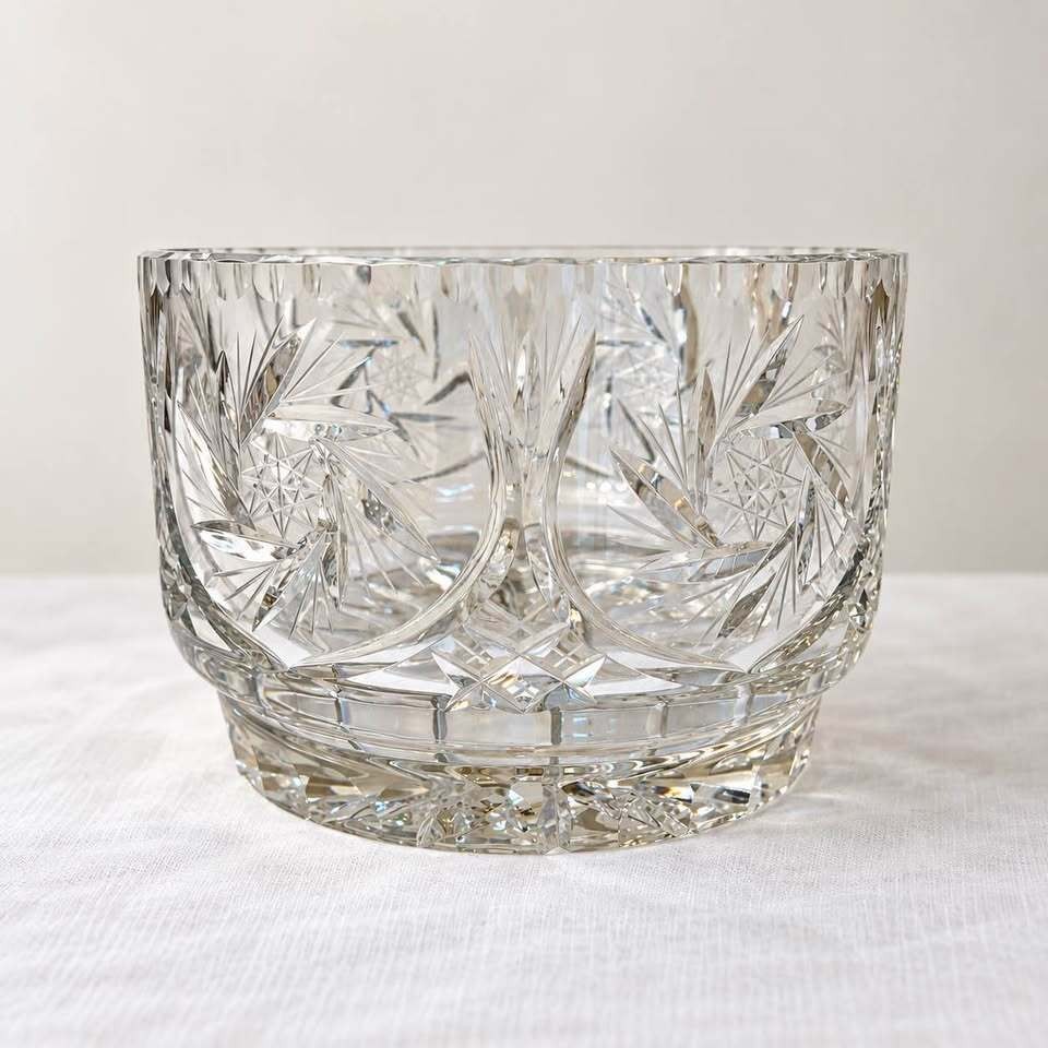 Vintage Cut Crystal Pinwheel Starburst Centerpiece Bowl 8” Heavy Crystal Vintage Cut Crystal Pinwheel Starburst Centerpiece Bowl 8” Heavy Crystal