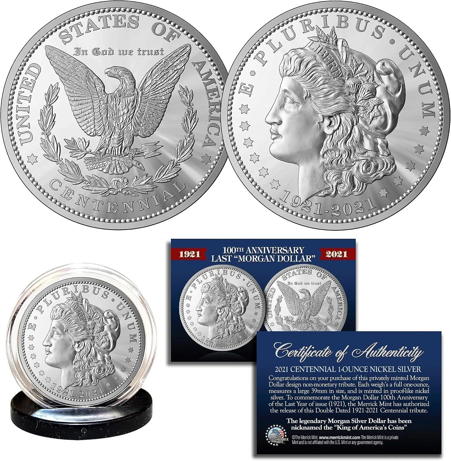 100th Anniversary of the Final Morgan Silver Dollar Coin with Certificate 100th Anniversary of the Final Morgan Silver Dollar Coin with Certificate