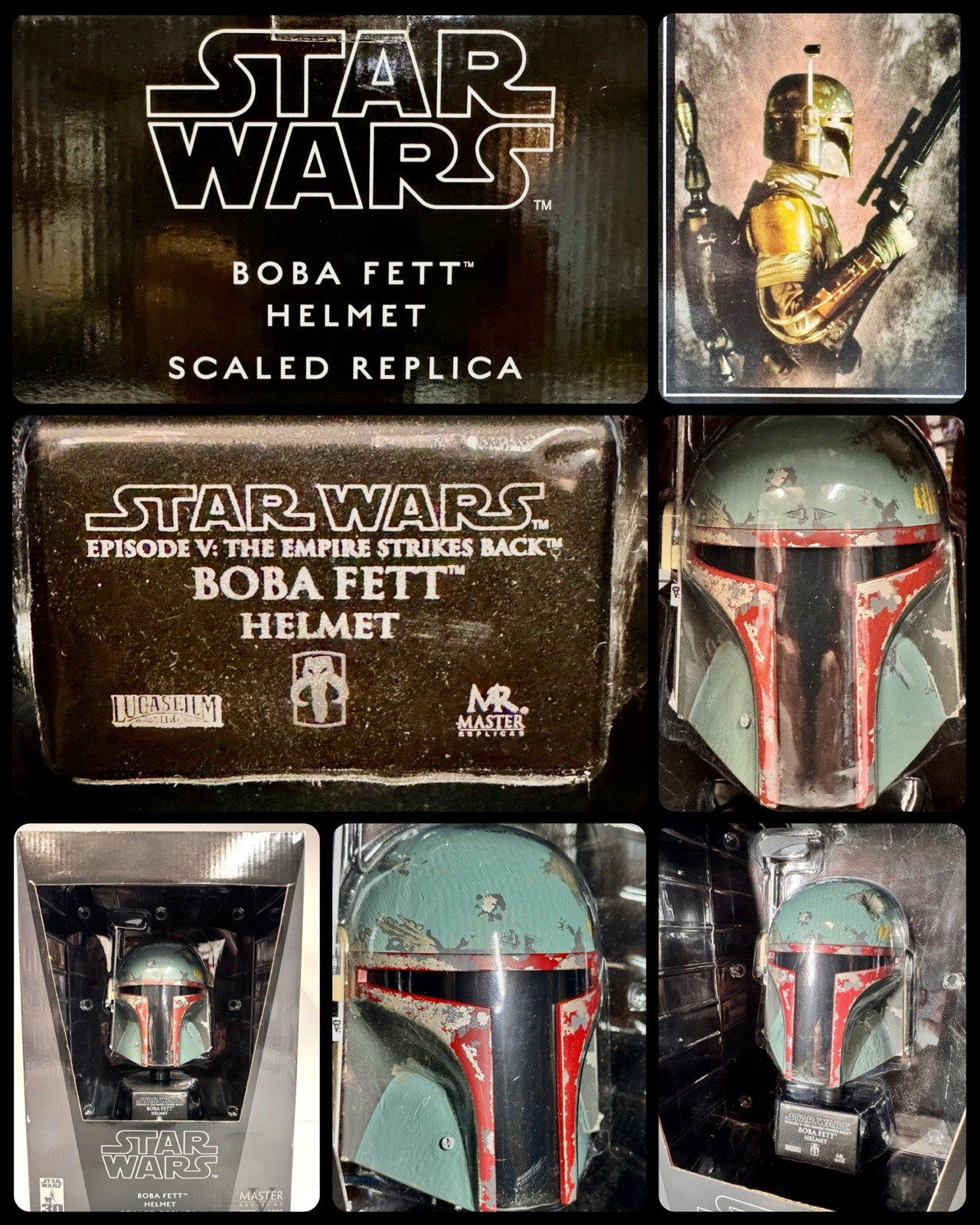 Star Wars Master Replicas BOBA FETT Helmet Scaled Replica SW-359  NIOB LB43