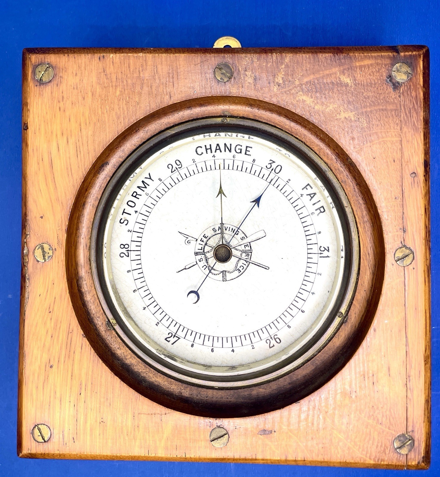 Vintage 1800’s maritime U.S. Life Saving Service aneroid barometer