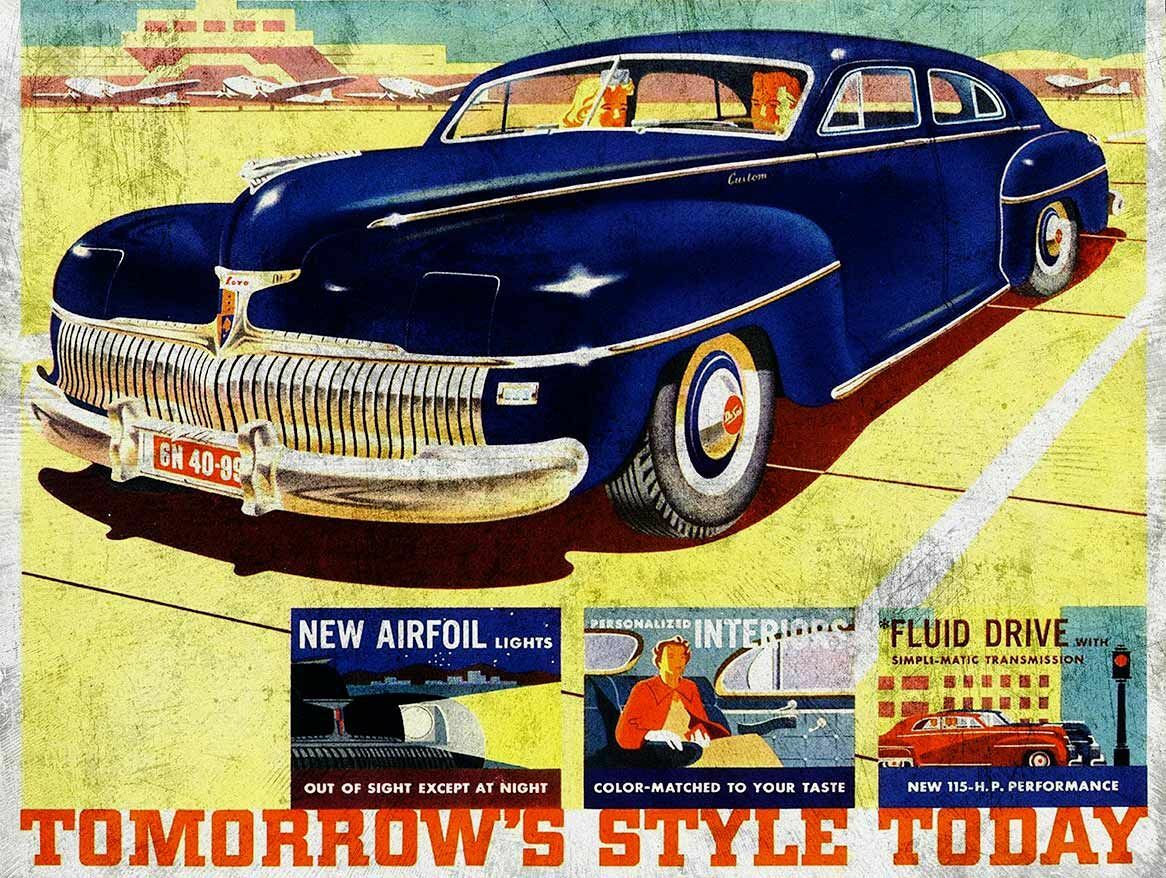 1942 DESOTO CAR TOMORROWS STYLE TODAY HEAVY DUTY USA MADE METAL ADVERTISING SIGN 1942 DESOTO CAR TOMORROWS STYLE TODAY HEAVY DUTY USA MADE METAL ADVERTISING SIGN