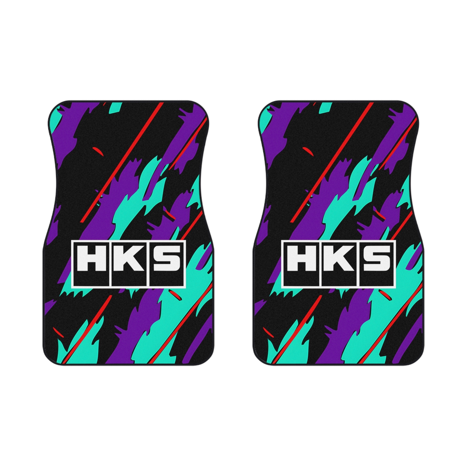 Retro 90's JDM HKS Design Car Mats (2x Front), Motorsports Racing Inspired Retro 90's JDM HKS Design Car Mats (2x Front), Motorsports Racing Inspired