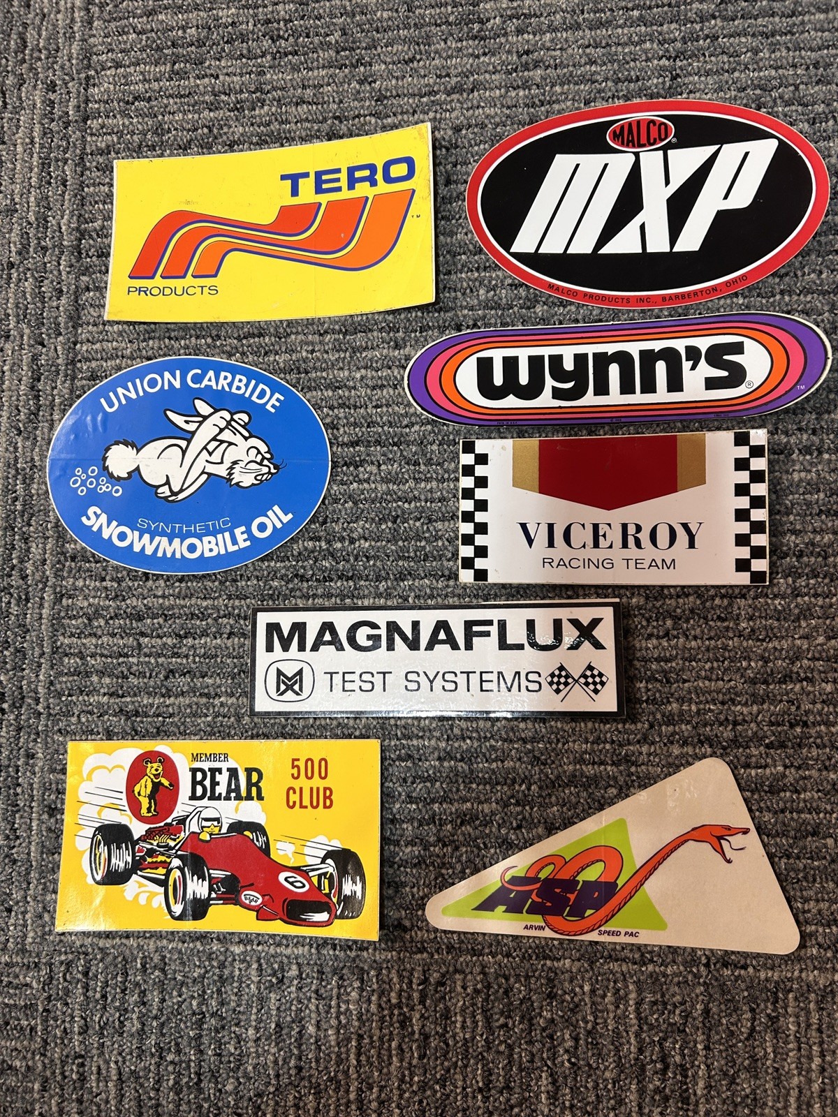 Vintage Racing Decals Lot 60’s and 70’s. AuthenticBear Club,Magnflux,Asp, etc Vintage Racing Decals Lot 60’s and 70’s. AuthenticBear Club,Magnflux,Asp, etc