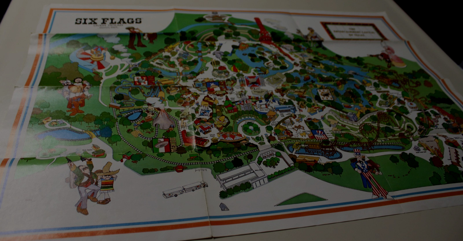 Vintage Six Flags Over Texas Park Map Dallas FT. Worth 30\ Vintage Six Flags Over Texas Park Map Dallas FT. Worth 30\
