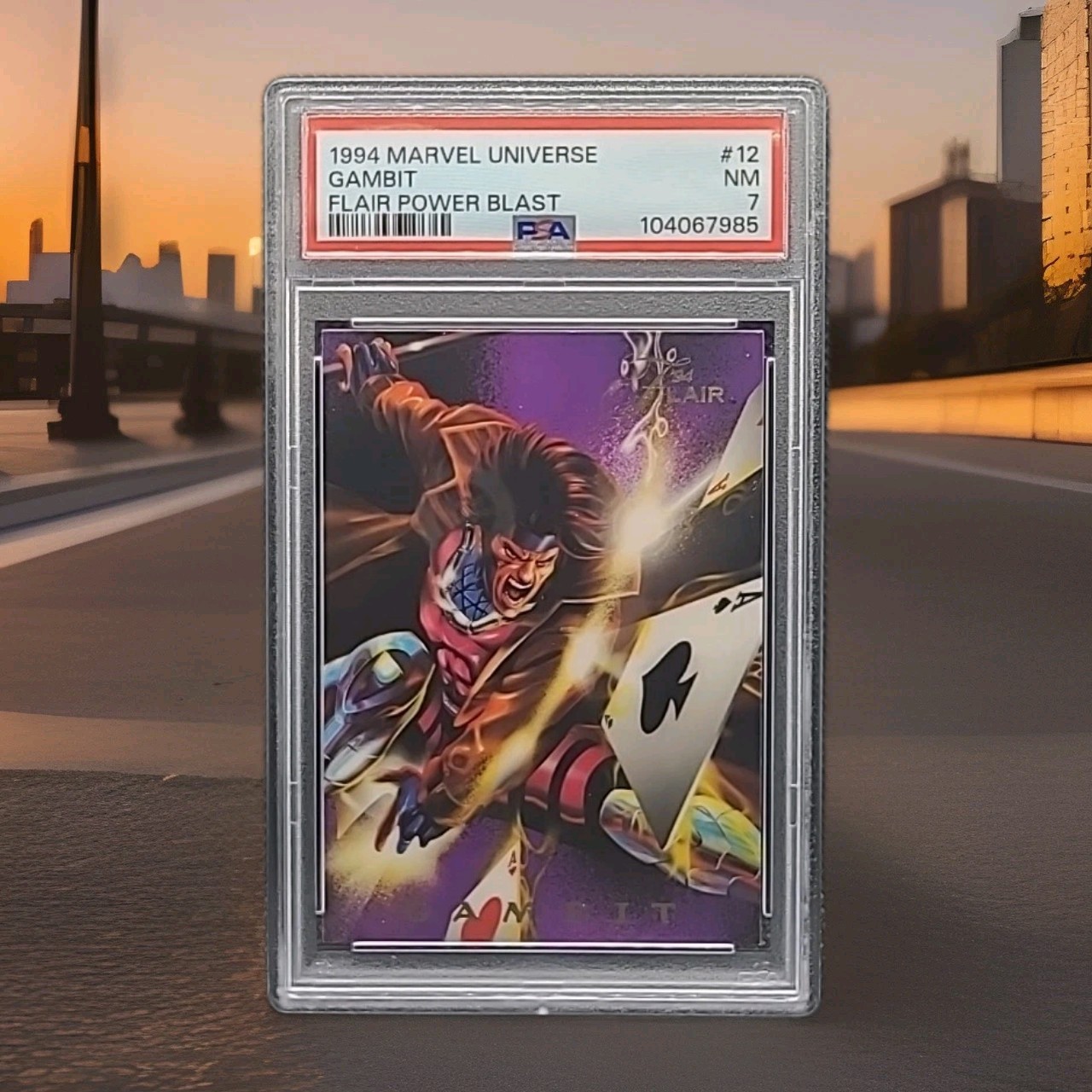 1994 Flair Marvel Universe Power Blast Gambit #12 PSA 7 1994 Flair Marvel Universe Power Blast Gambit #12 PSA 7