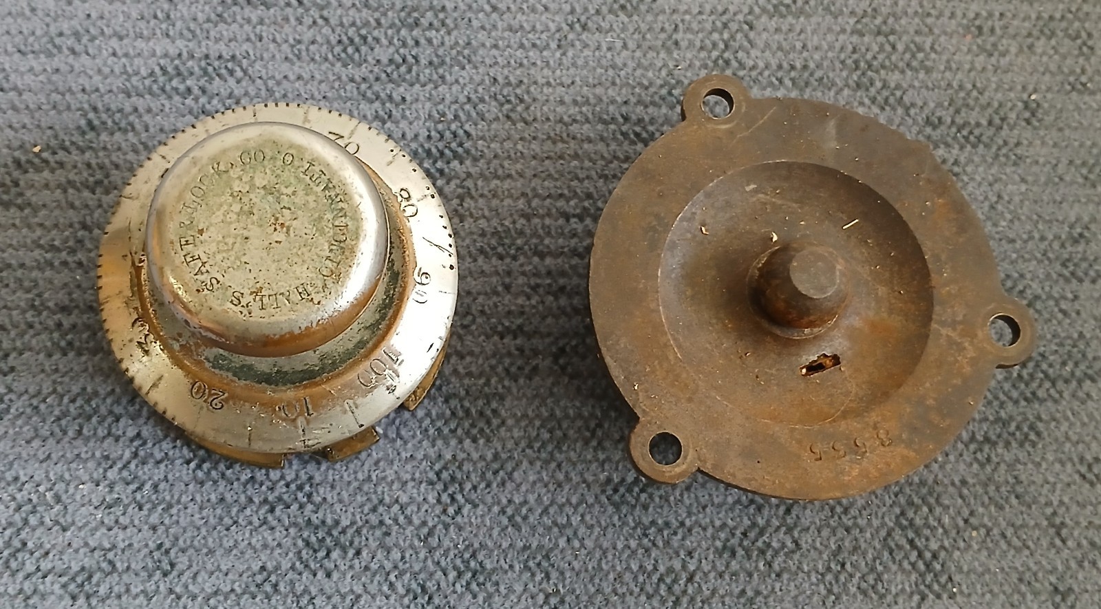 Antique Hall's Safe & Lock Combination Dial Mechanism Part Mechanical Brass