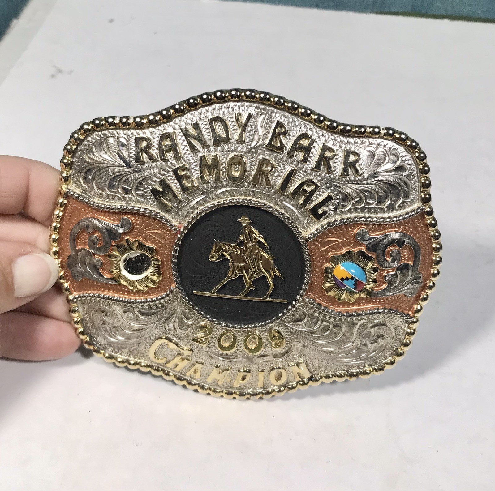 Randy Barr Memorial Solid Bronze Gist Trophy Belt Buckle 2009 Champion