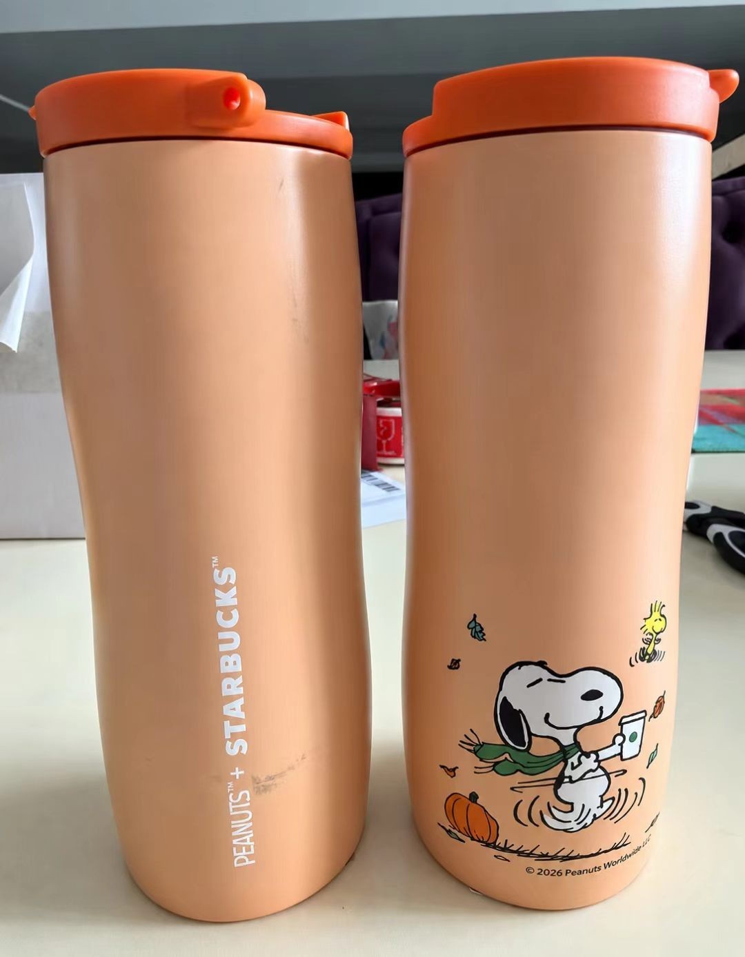 🎃Limited Starbucks 2026 Peanuts Snoopy Pumpkin Stainless Tumbler 473ml