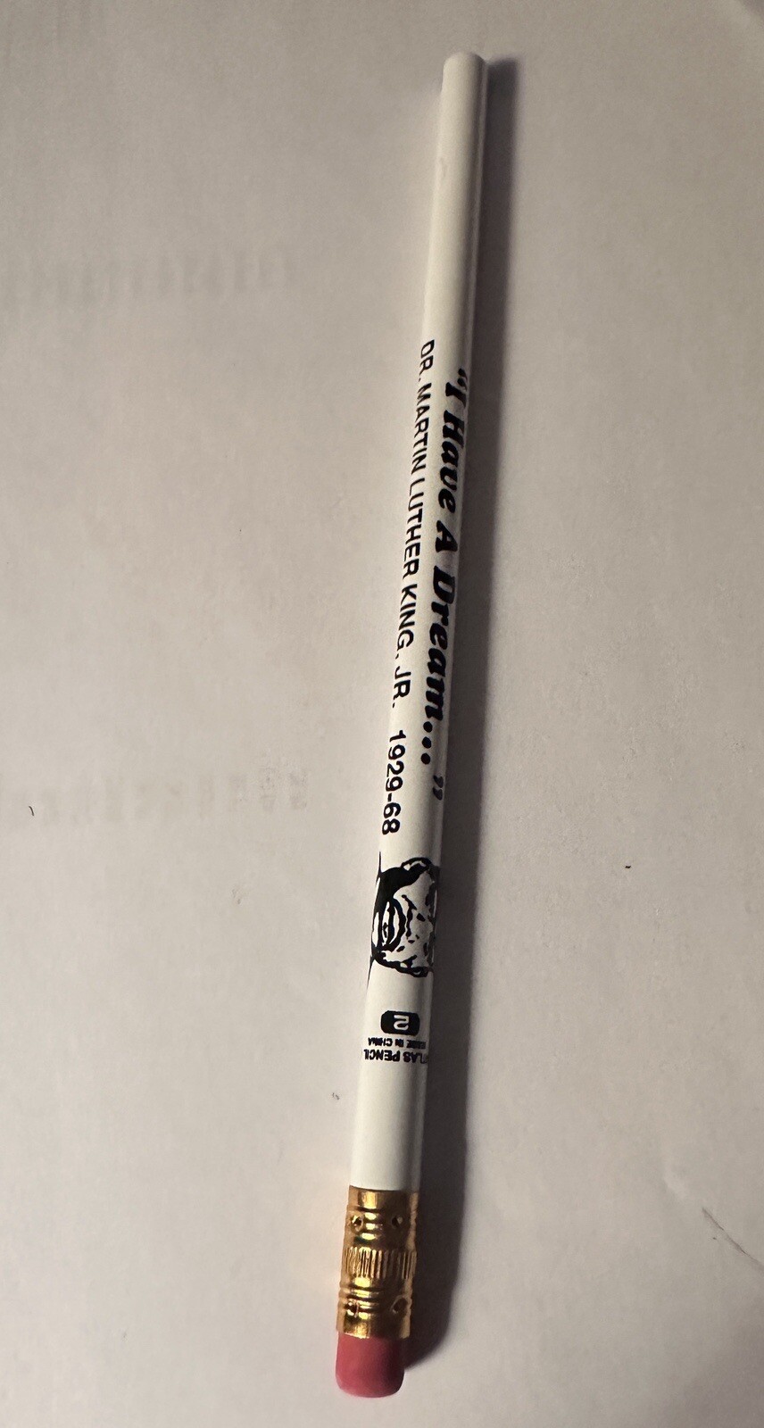 Vintage Martin Luther King Patriotic Pencil School White 1 Piece