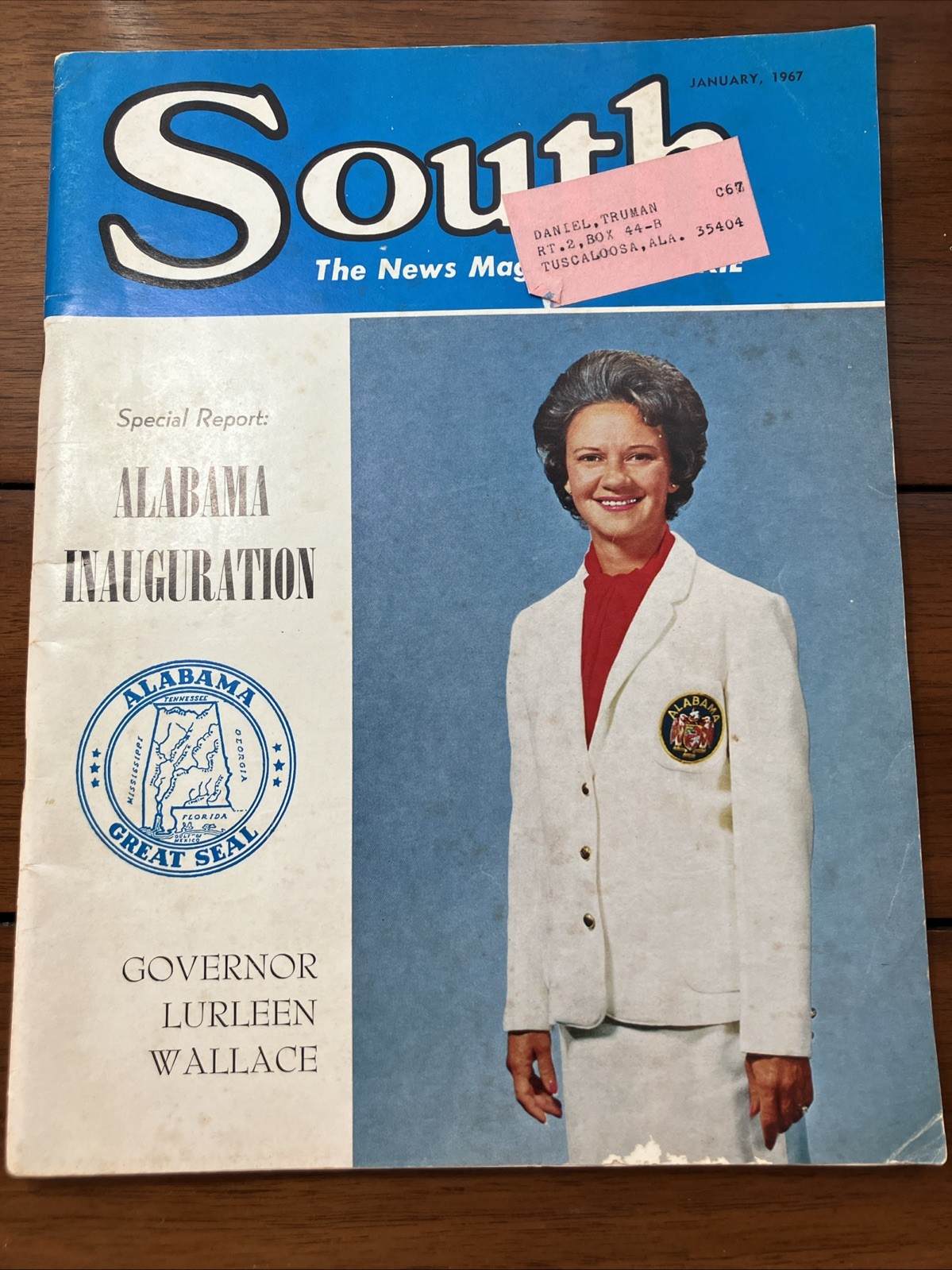 VTG Alabama Gov. Lurleen Wallace 1967 South Magazine Special Report Inauguration VTG Alabama Gov. Lurleen Wallace 1967 South Magazine Special Report Inauguration
