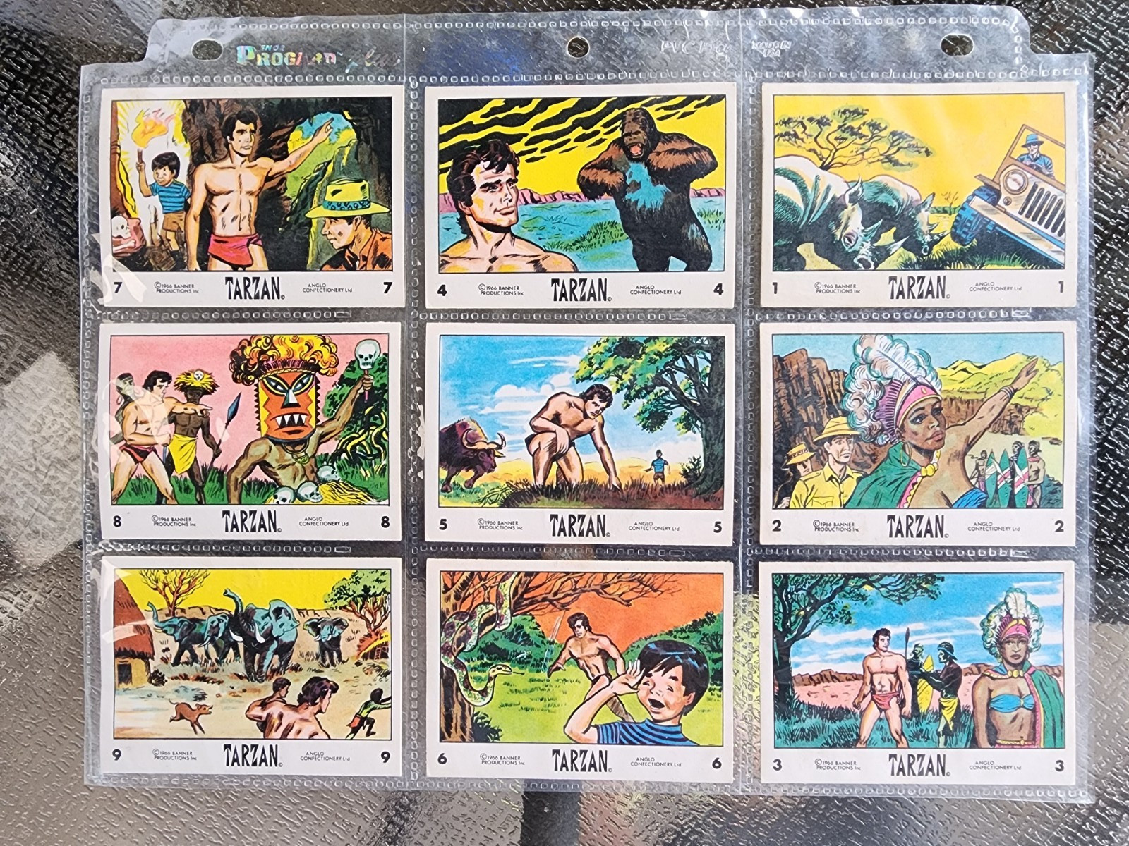 1967 Anglo Confectionary Banner Tarzan Complete 1-60/66 Card Near Set Lot EX