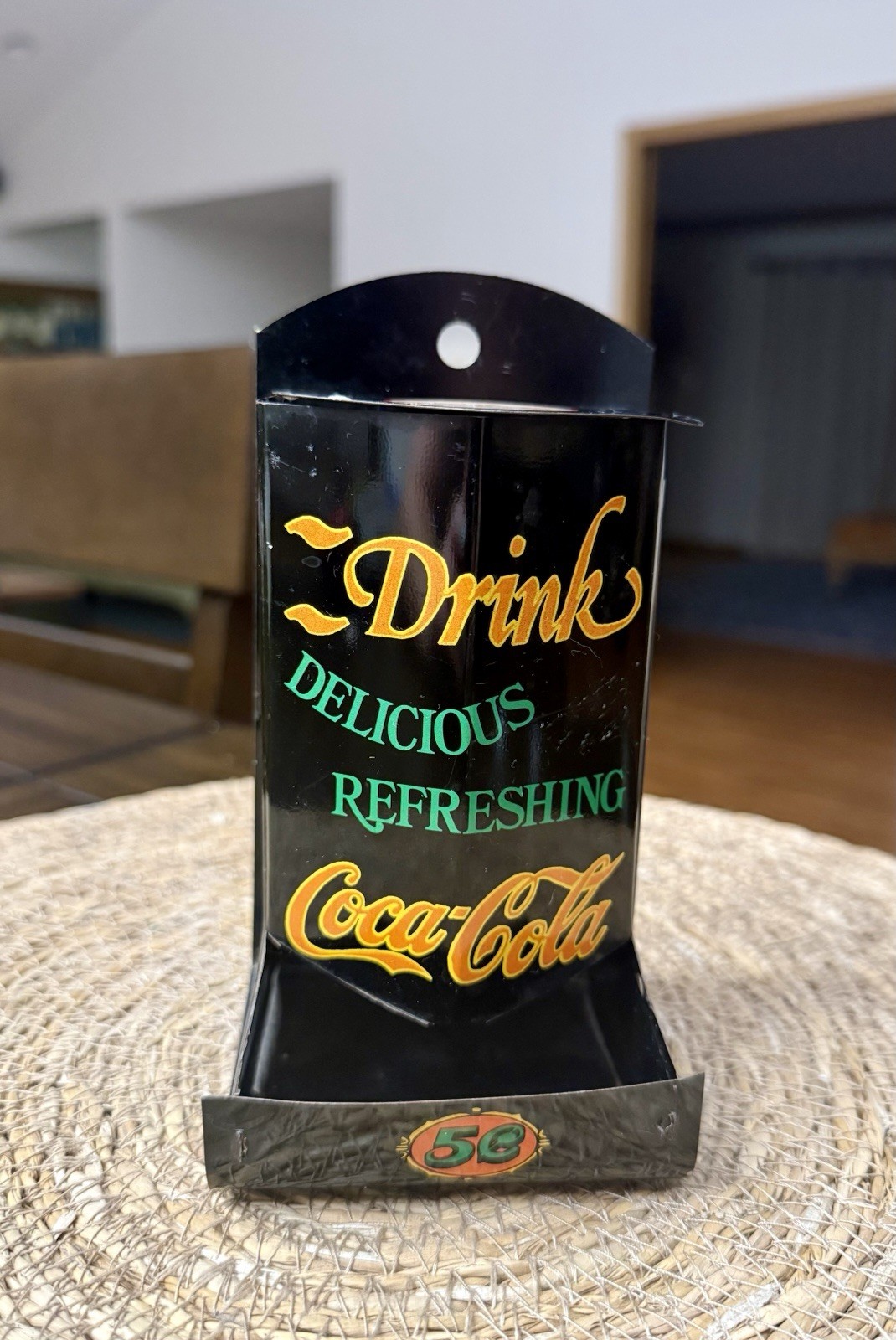 Vintage Coca Cola 5¢ Match Holder Tin Wall Mount Coke Advertising Sign