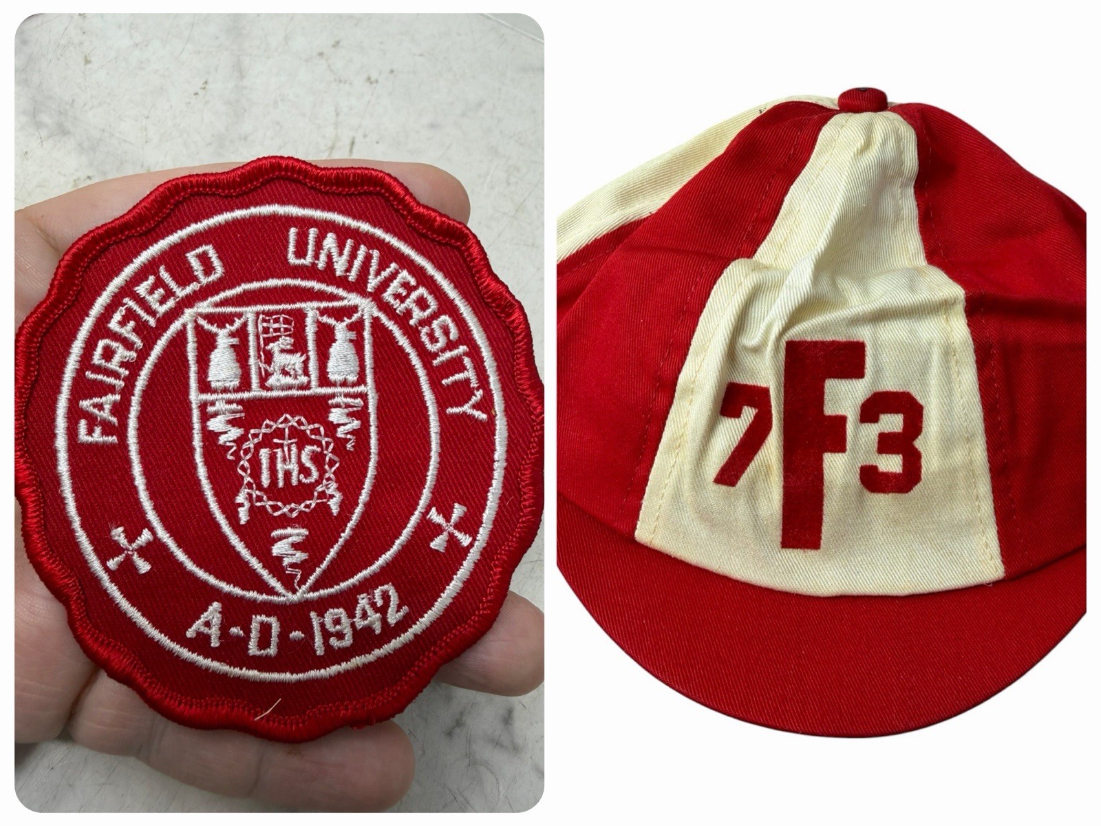 Vintage Fairfield University F73 Campus Cap & Fairfield University Patch Lot