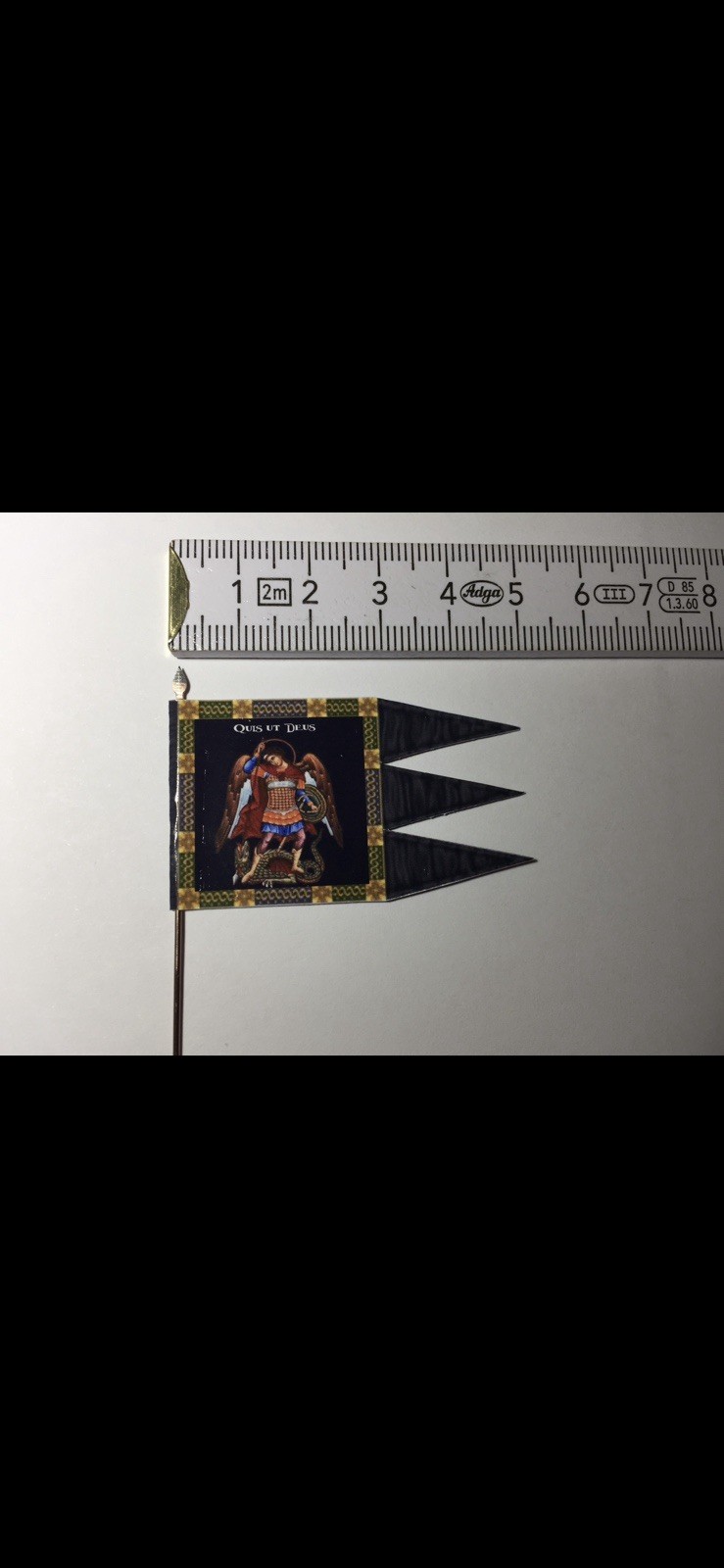 1x 28mm Medieval Religious Flag Banner ST. MICHAEL Ready Made on Metal Flagpole