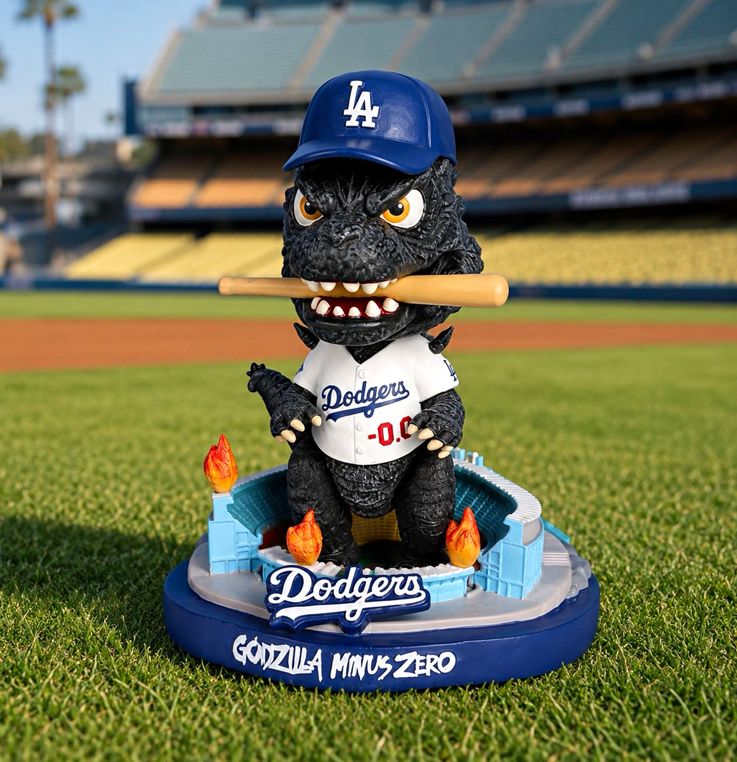 Godzilla Minus Zero LA Dodgers Baseball Bobblehead Figurine - Black/Blue/White Godzilla Minus Zero LA Dodgers Baseball Bobblehead Figurine - Black/Blue/White