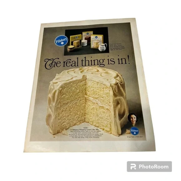 1967 Pillsbury Cake Mix Original Vintage Print Ad