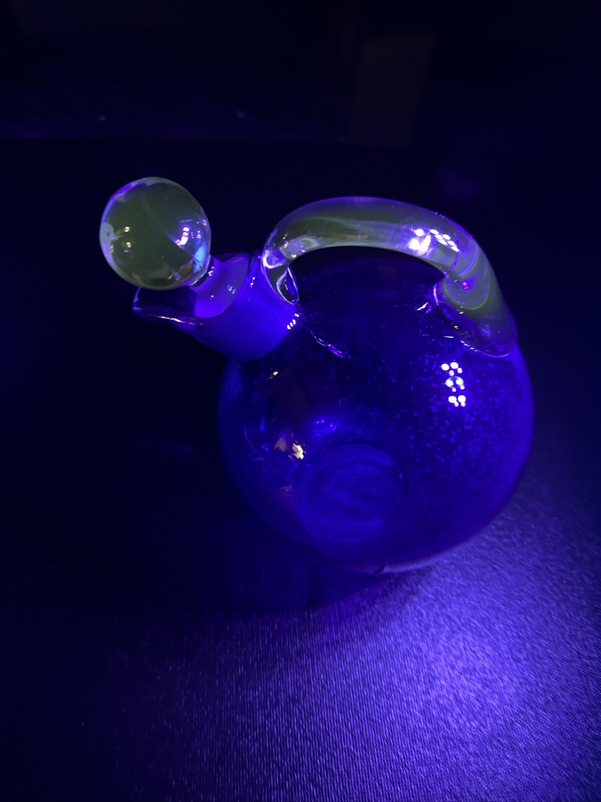 Vtg Cambridge Cobalt Blue Tilt Ball Decanter/Pitcher W/Stopper Uv Reactive