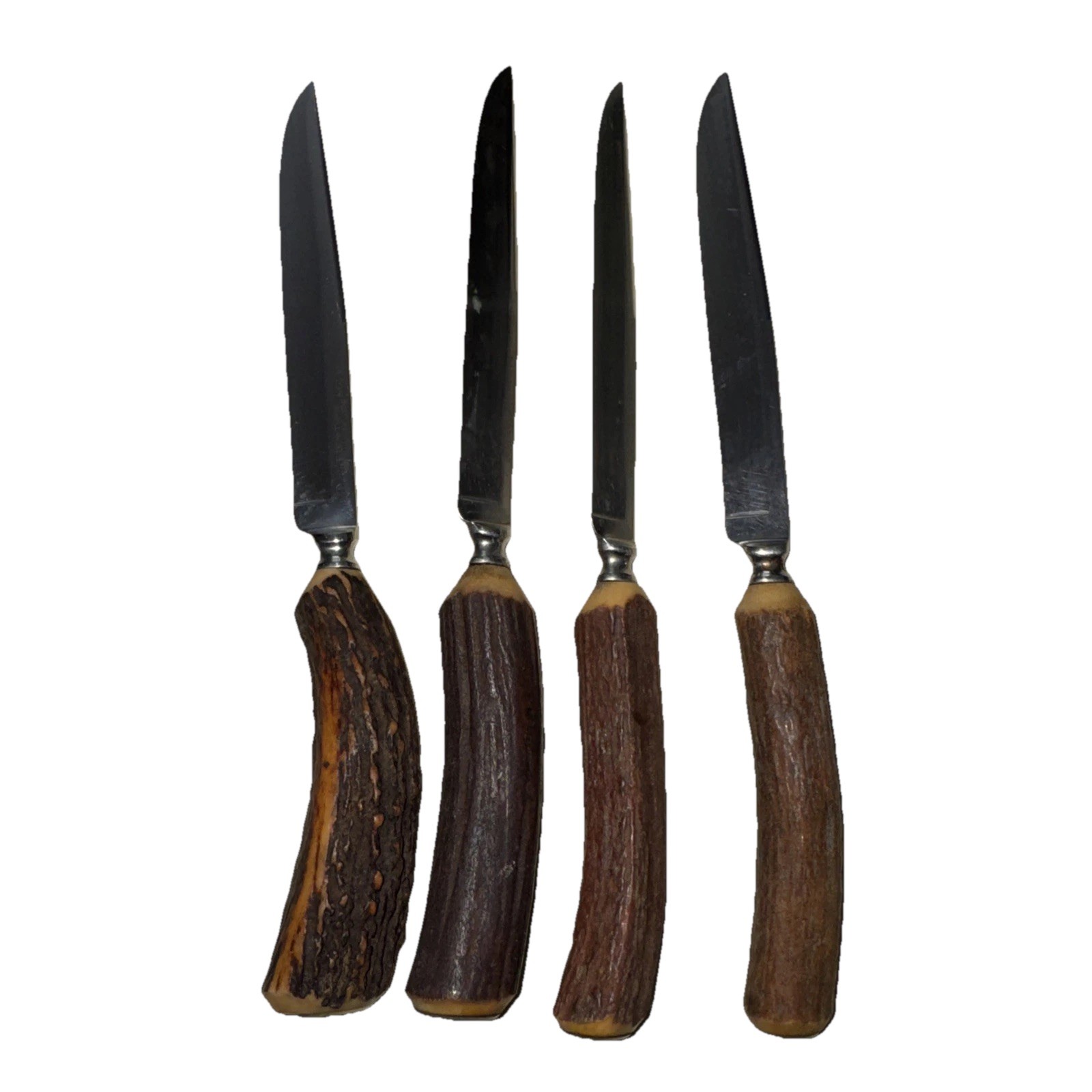 Solingen Baron Steak Knife Set 4 Germany Stainless Steel Antler Stag Horn MC Solingen Baron Steak Knife Set 4 Germany Stainless Steel Antler Stag Horn MC