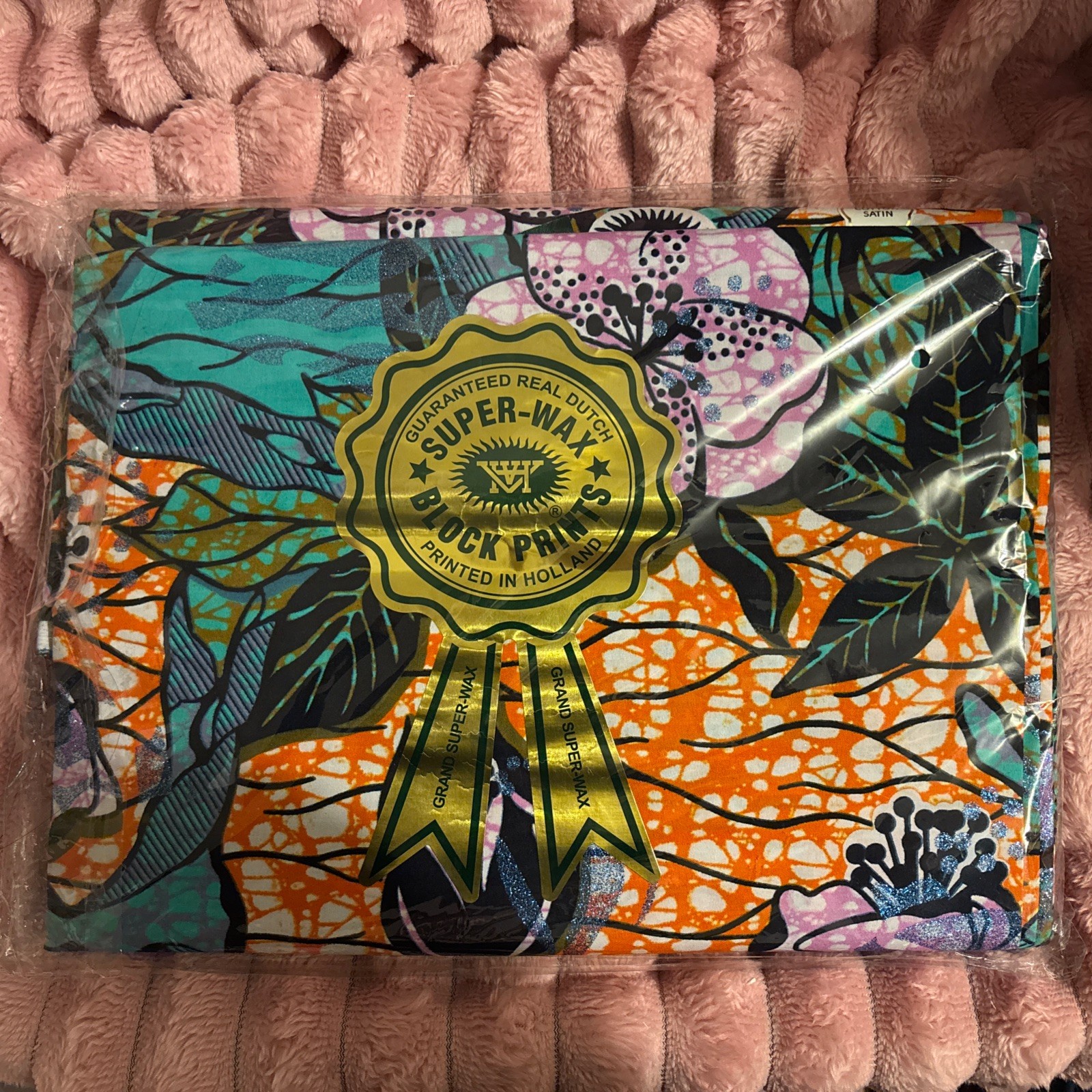 [NEW] Vlisco Premium Quality Cotton Grand Super Wax Fabric 6 YDS Floral Glitter