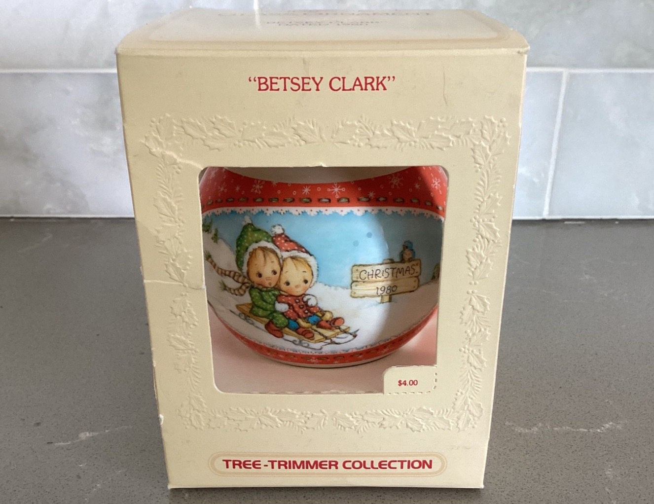 Vintage Hallmark Betsey Clark Christmas Dated 1980 Glass Ornament Tree Trimmer Vintage Hallmark Betsey Clark Christmas Dated 1980 Glass Ornament Tree Trimmer