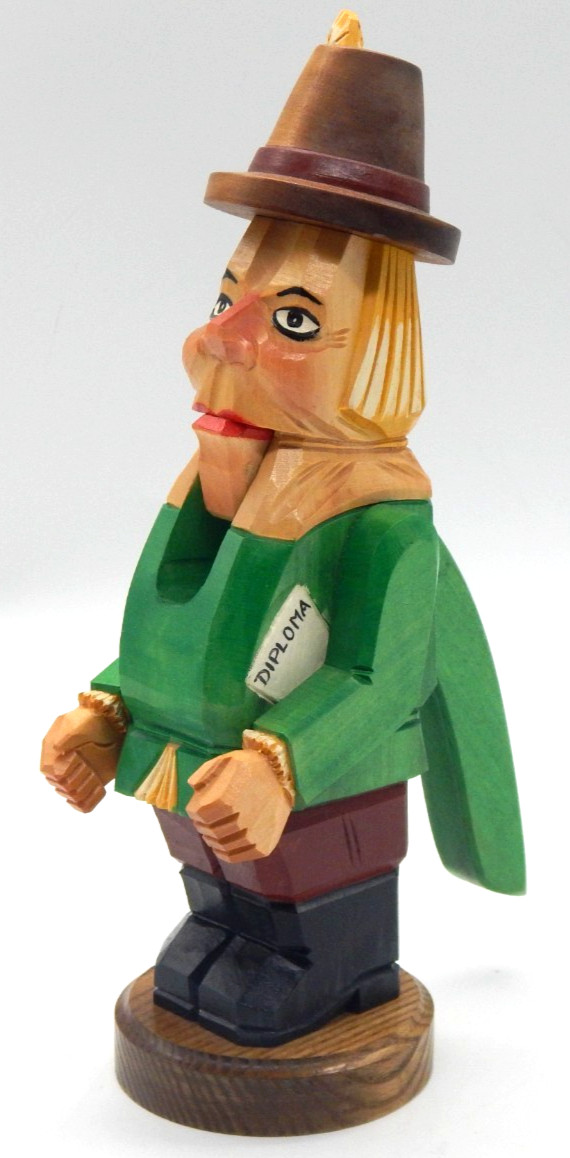 Vintage Jowei Rhoen German Hand Carved Nutcracker Holding Diploma 11.\
