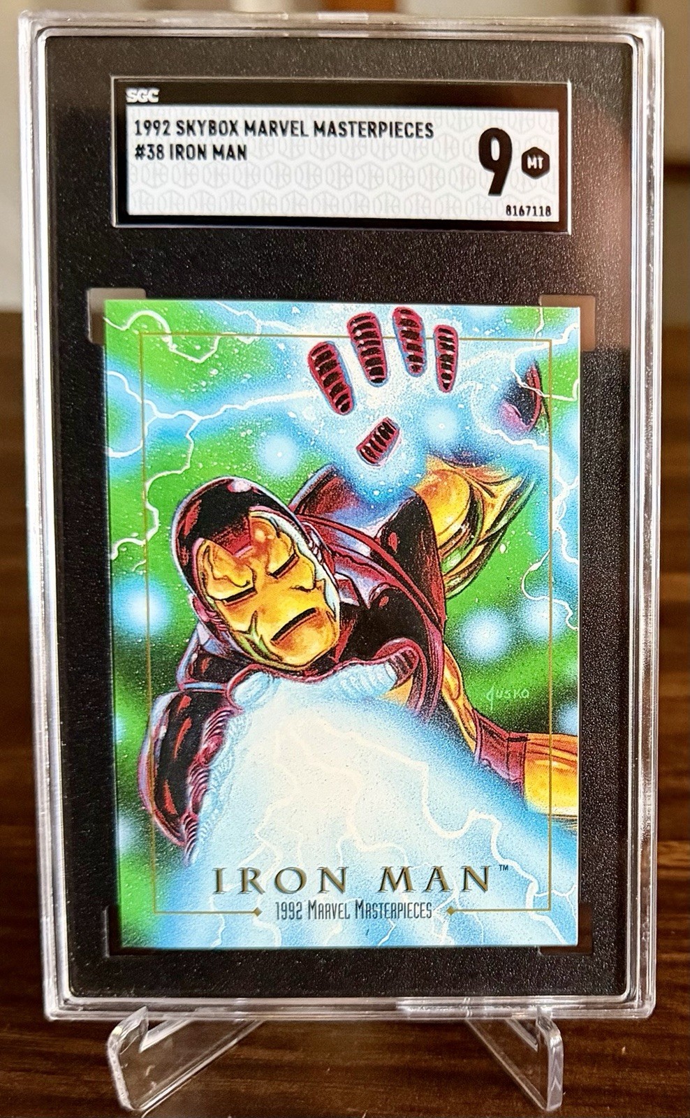 1992 Skybox Marvel Masterpieces Iron Man SGC 9 Low Pop