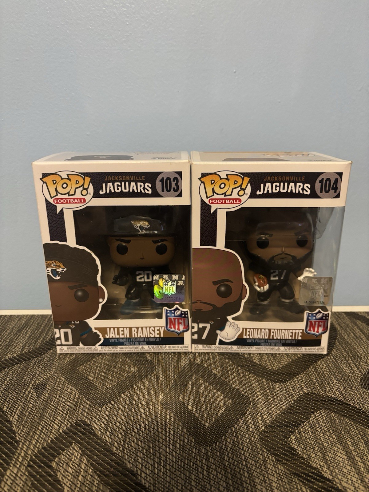 LOT OF 2 NFL FUNKO POP JACKSONVILLE JAGUARS - JALEN RAMSEY / LEONARD FOURNETTE LOT OF 2 NFL FUNKO POP JACKSONVILLE JAGUARS - JALEN RAMSEY / LEONARD FOURNETTE