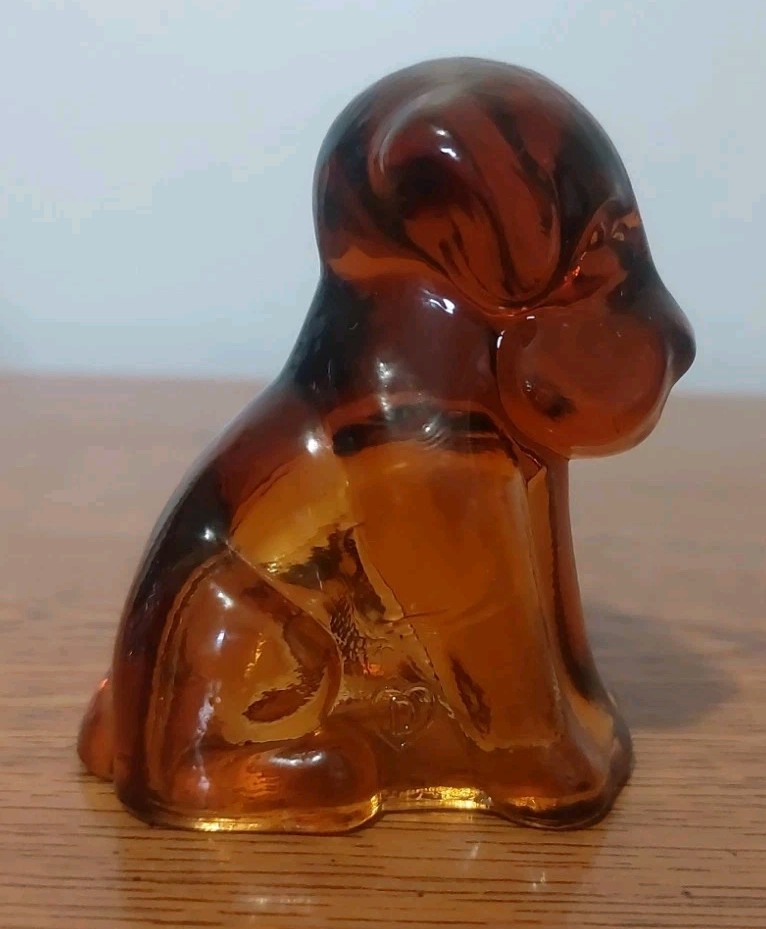 Vintage Degenhart Art Glass Pooch the Dog Figurine Amber Vintage Degenhart Art Glass Pooch the Dog Figurine Amber