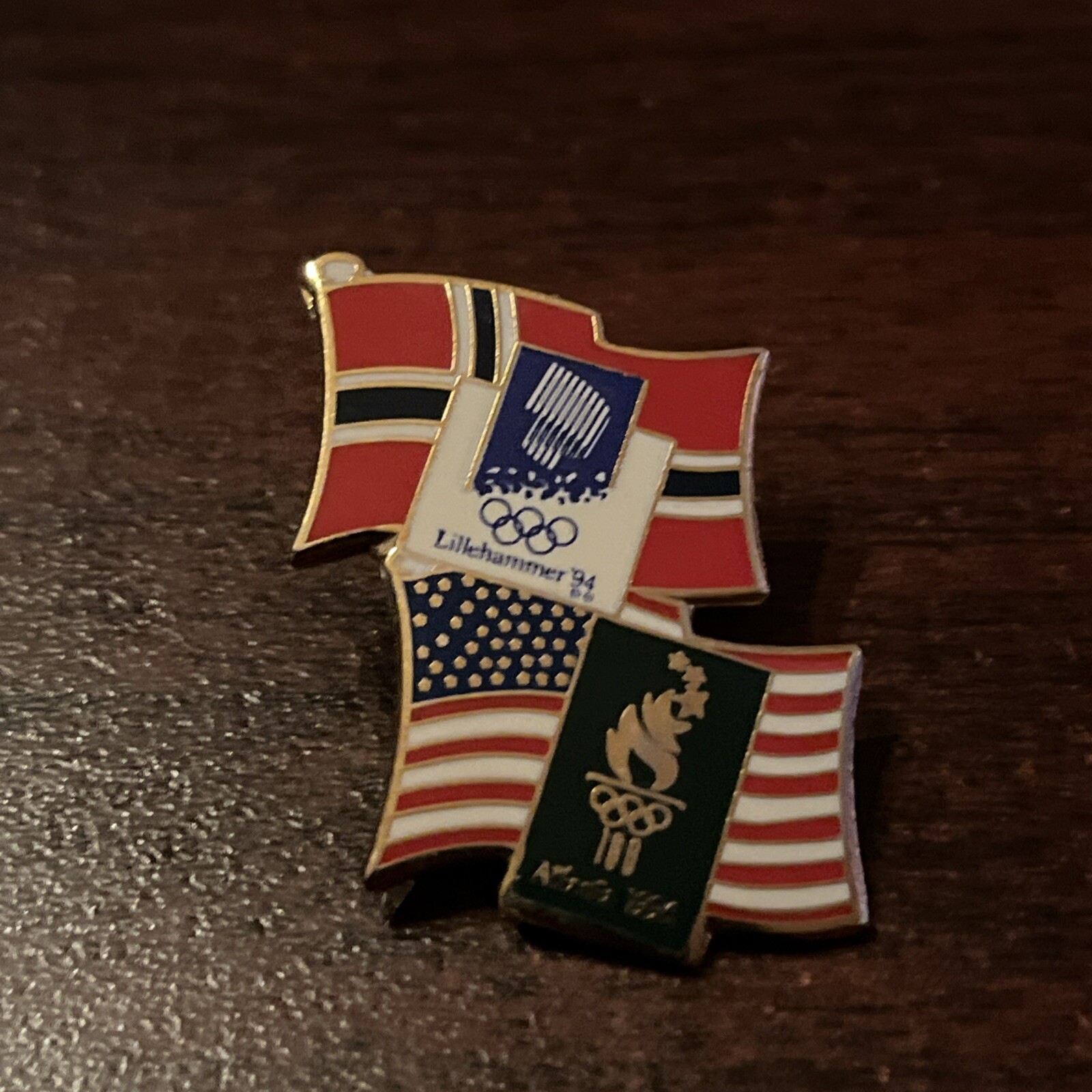 Vintage Olympic Winter Games 1994 Lillehammer Atlanta Summer 1996 Lapel Hat Pin