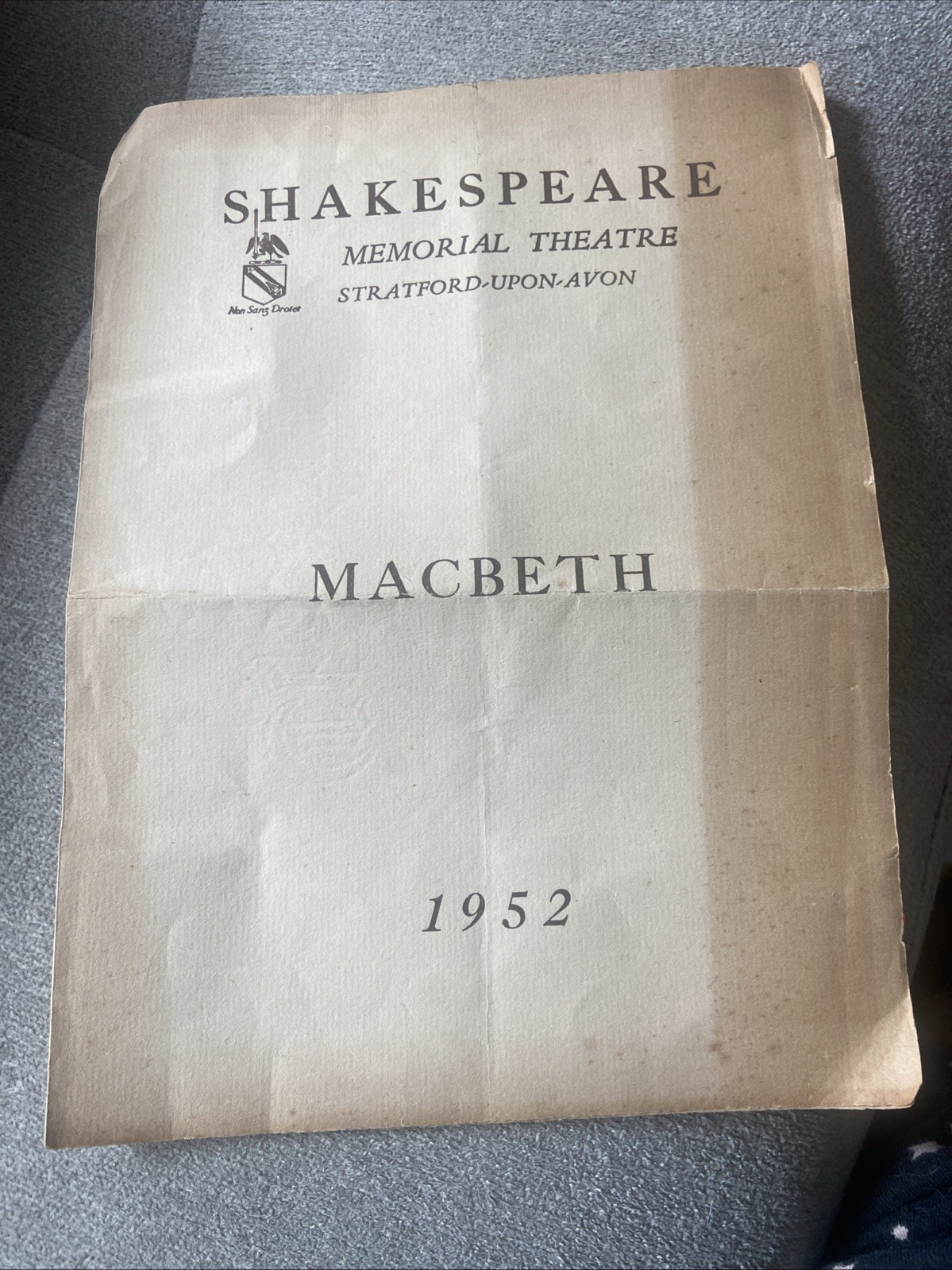 Shakespeare Memorial Theatre Stratford-Upon-Avon The Macbeth 1952 Program