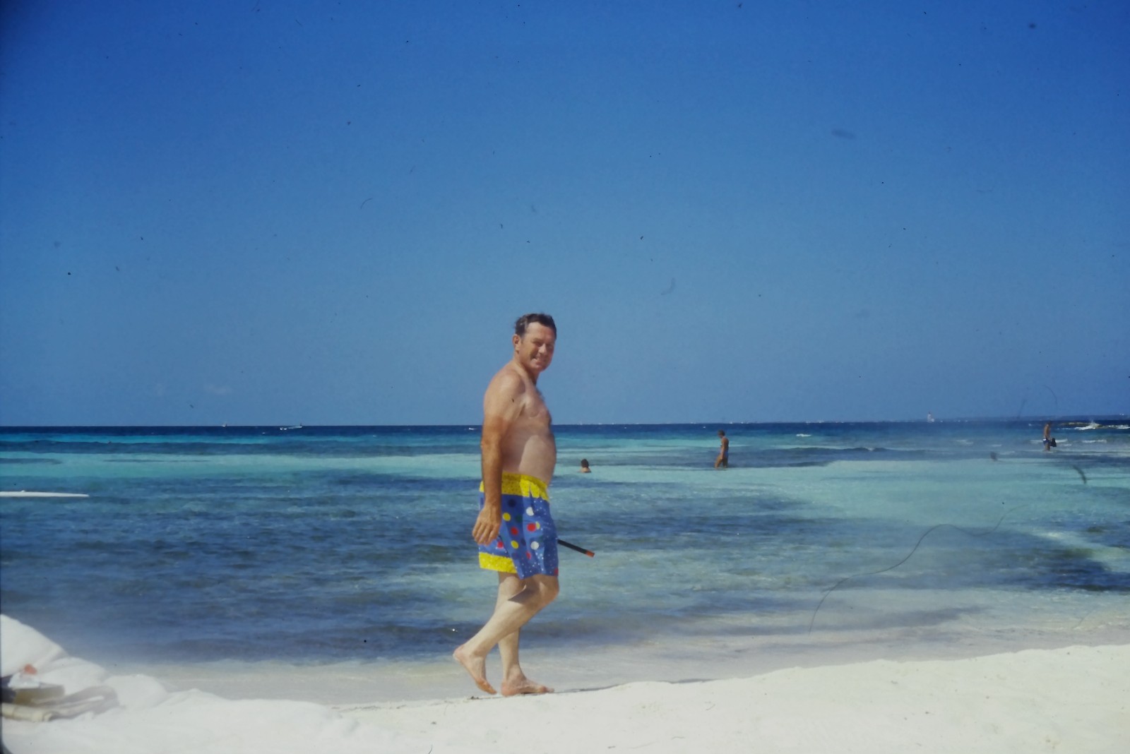 1970s Unknown 35mm Slide Man Snorkel Polka Dot Swim Trunks Beach Ocean 1970s Unknown 35mm Slide Man Snorkel Polka Dot Swim Trunks Beach Ocean