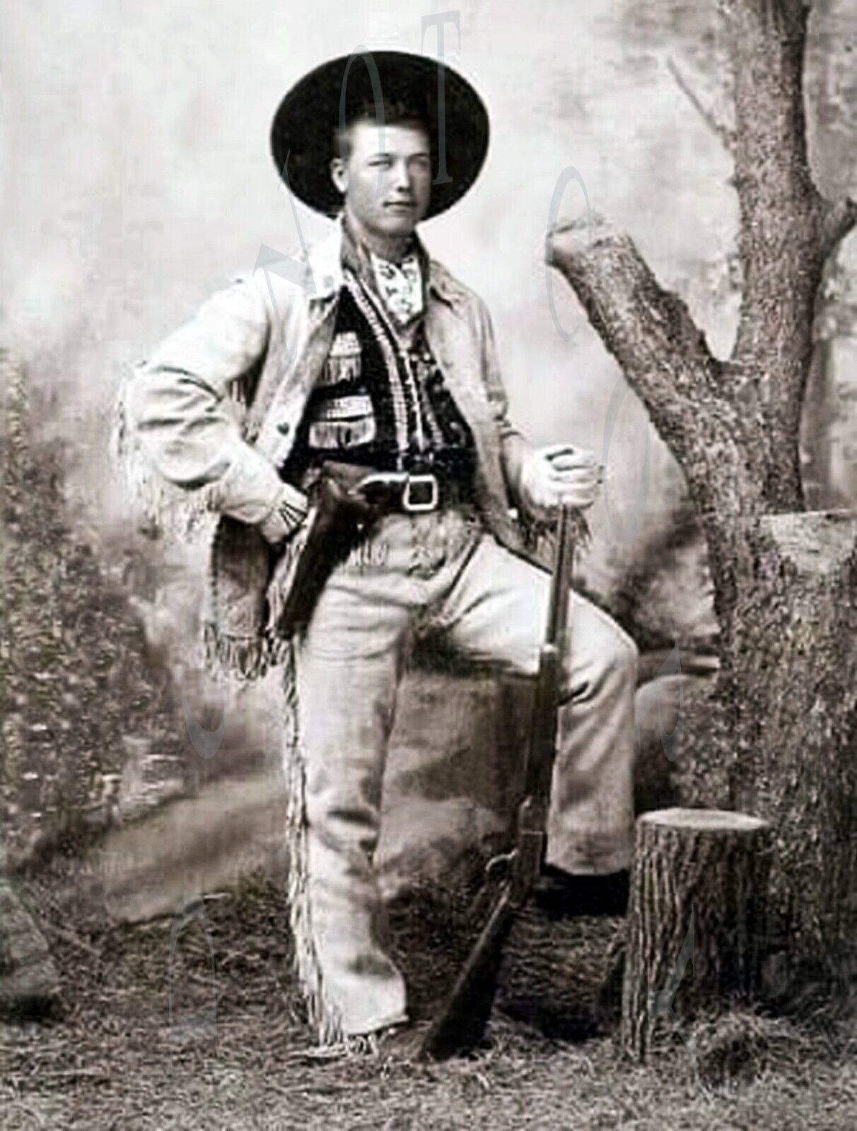 ANTIQUE REPRO 8X10 PHOTO PRINT WESTERN COWBOY COLT WINCHESTER 1873 RIFLE PISTOL
