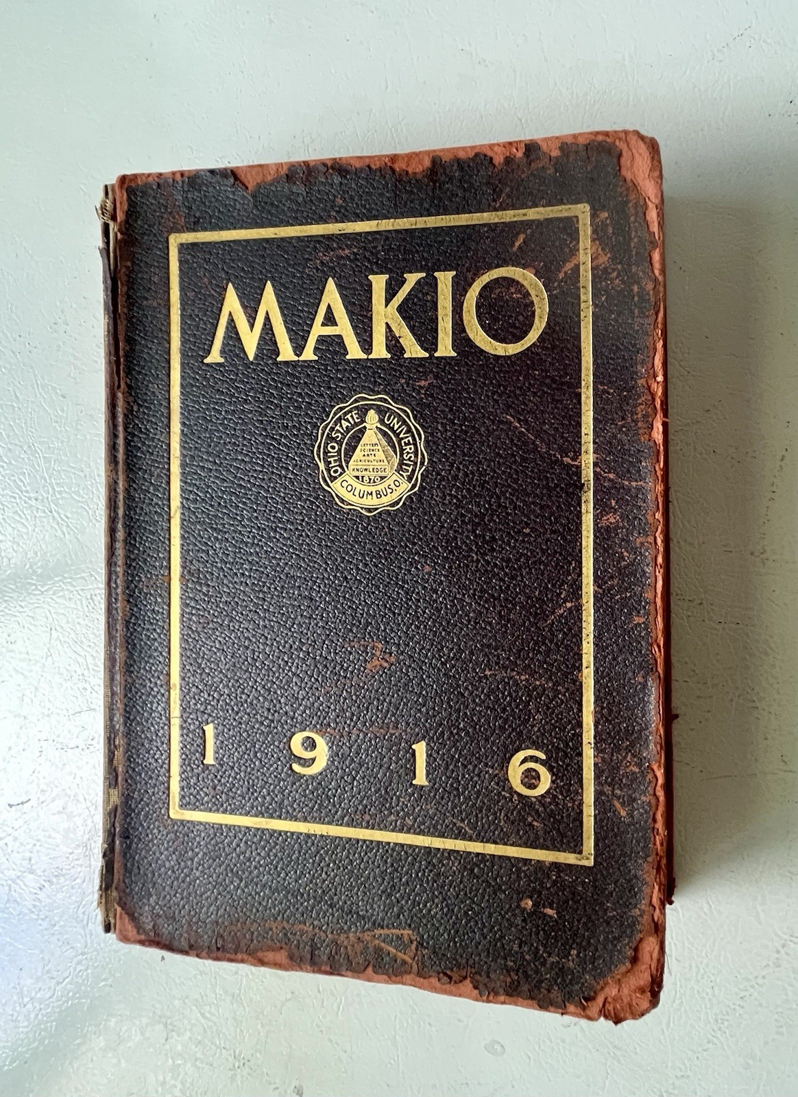 Vintage 1916 Makio Yearbook Ohio State University OSU Antique Leather Hardcover Vintage 1916 Makio Yearbook Ohio State University OSU Antique Leather Hardcover