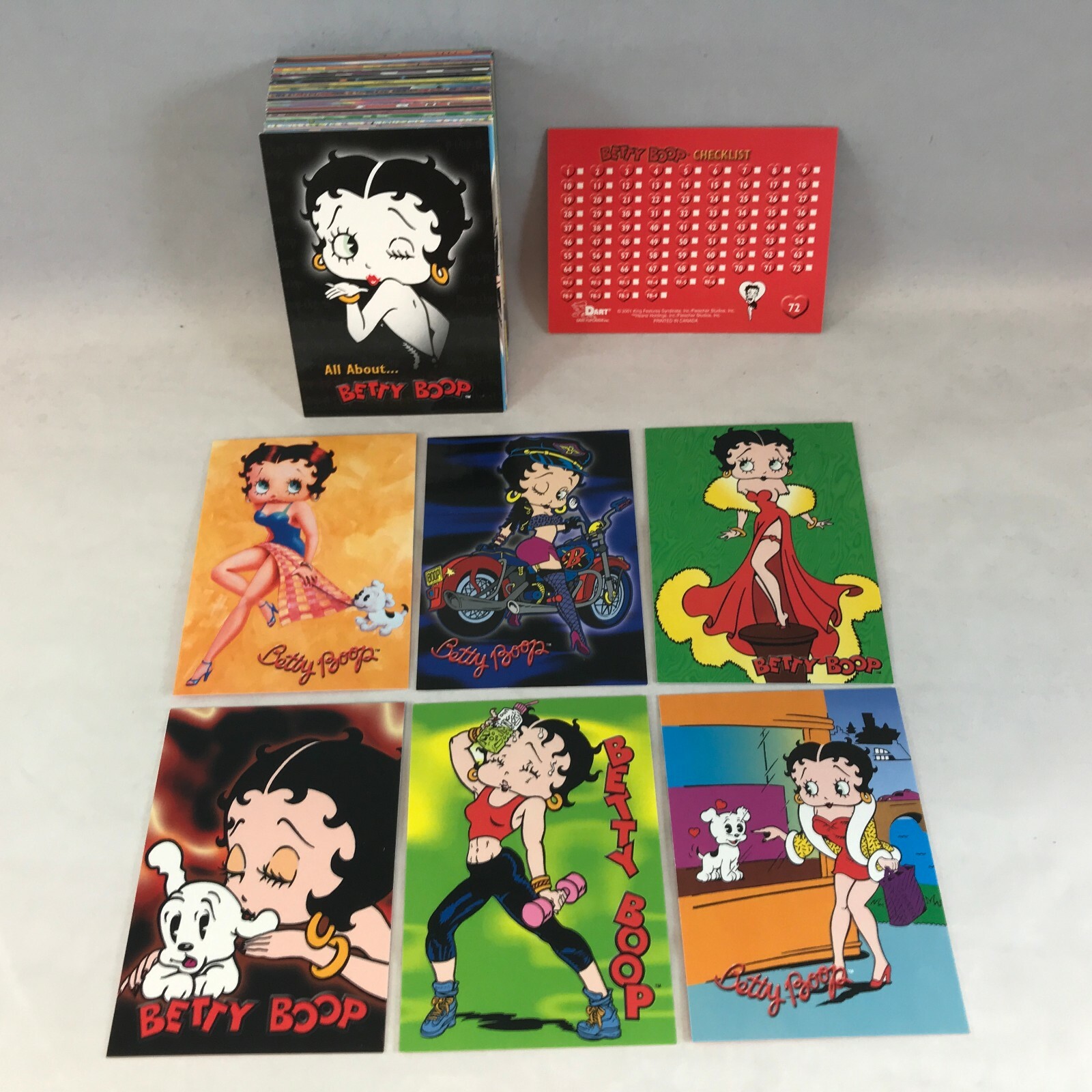 BETTY BOOP: ALL ABOUT BETTY Complete Dart Flipcards 2001 Trading Card Set (72)