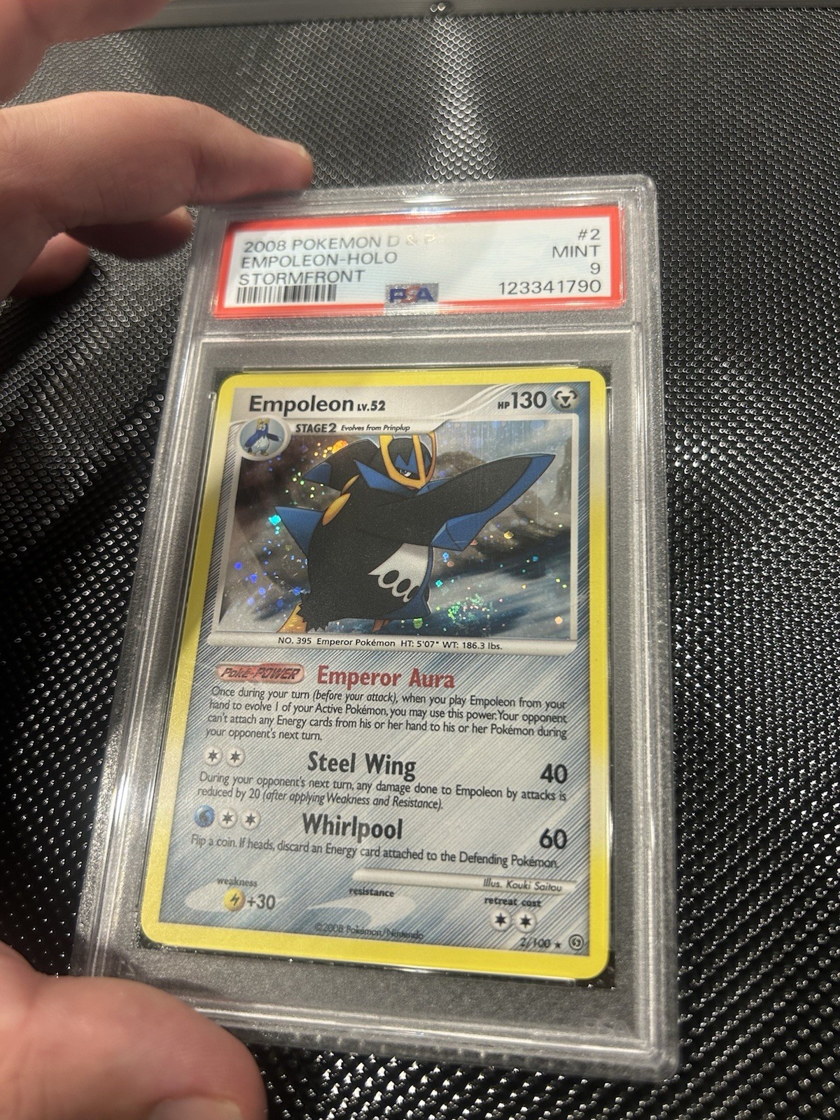 2008 Swirl💫 Pokémon Stormfront Empoleon Holo #2 PSA 9 English Trading Card