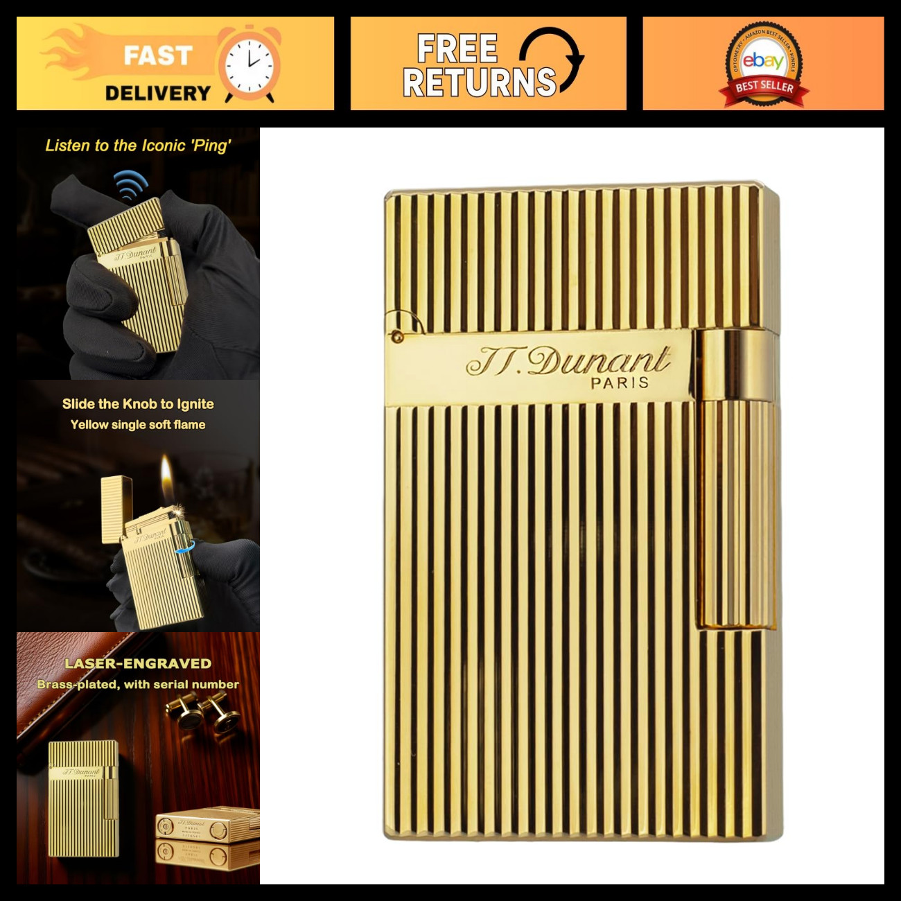 Classic Brass Lighter with Iconic Classic Brass Lighter with Iconic