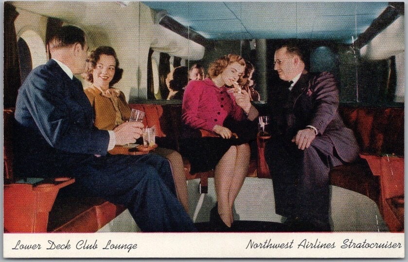 Vintage 1940s NORTHWEST AIRLINES Ad Postcard \
