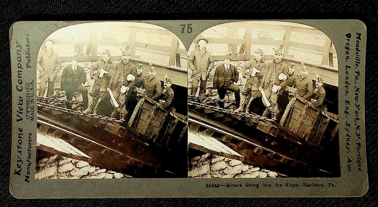 Miners Going Into Slope Stereoview Keystone View Co. Pennsylvania Mining Miners Going Into Slope Stereoview Keystone View Co. Pennsylvania Mining