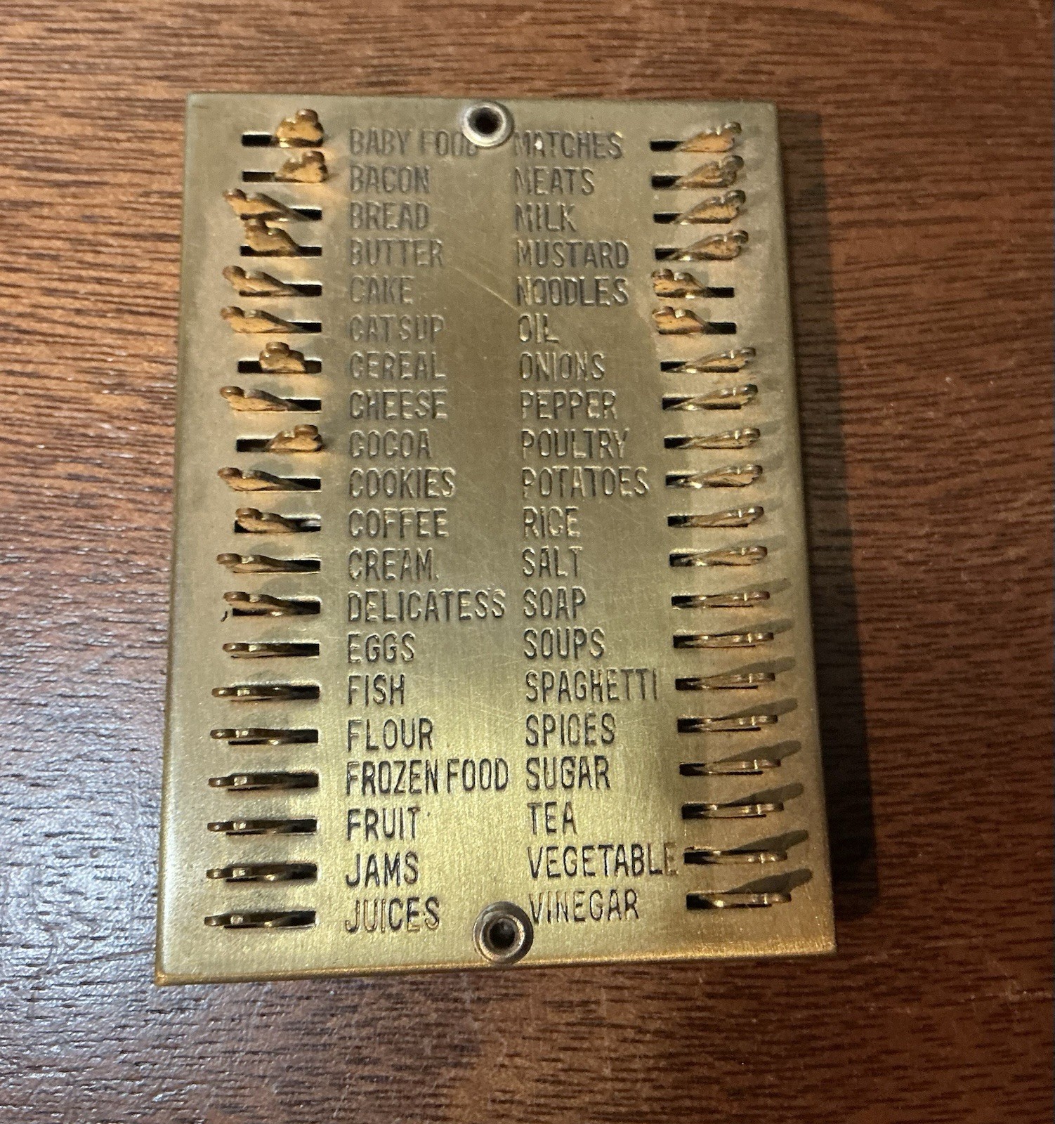 Giftcraft Vintage Brass Metal Grocery Shopping List Reminder Giftcraft Vintage Brass Metal Grocery Shopping List Reminder