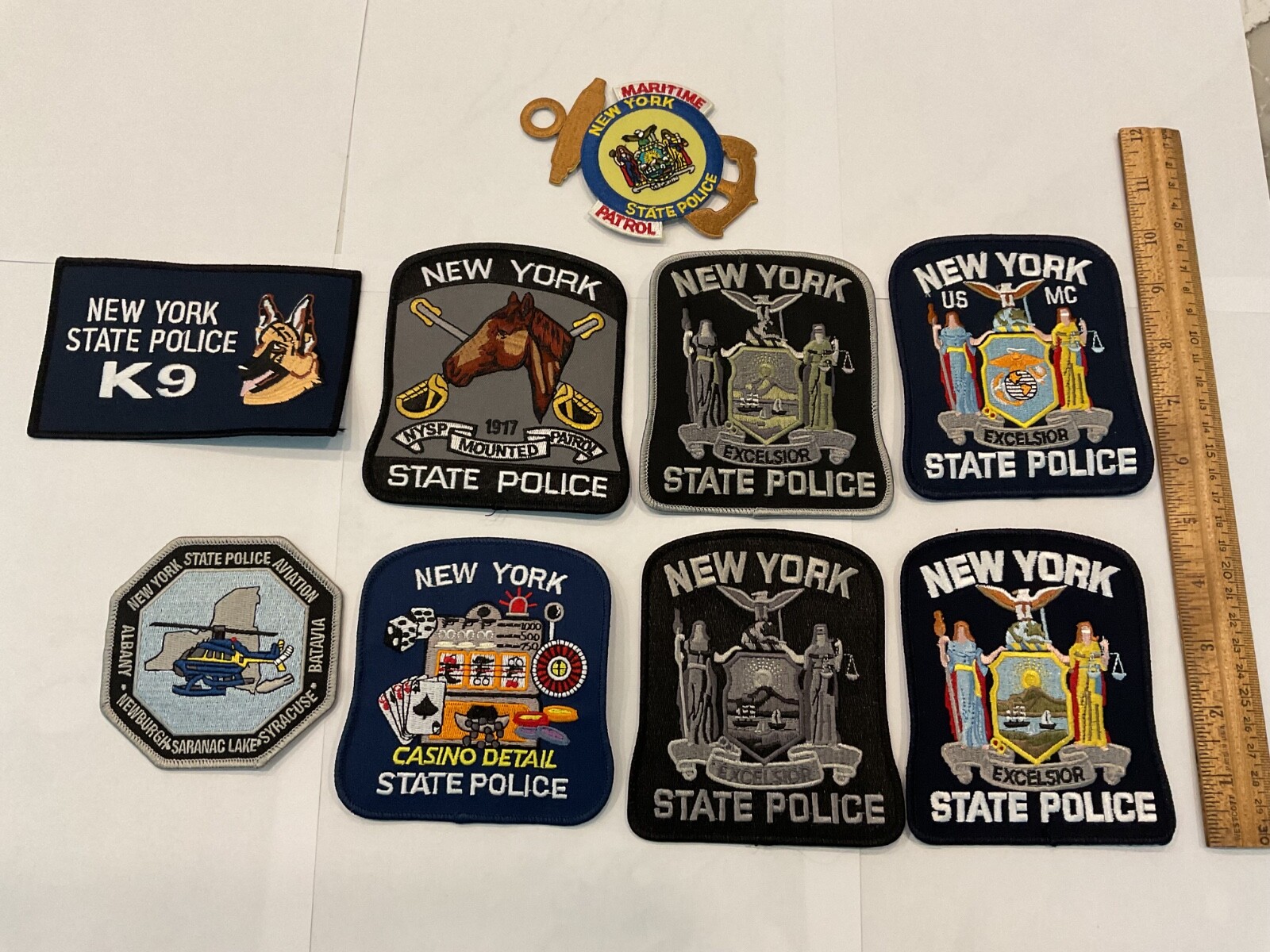 New York State Police collectors Full size patch set 9 pieces all new nice set New York State Police collectors Full size patch set 9 pieces all new nice set