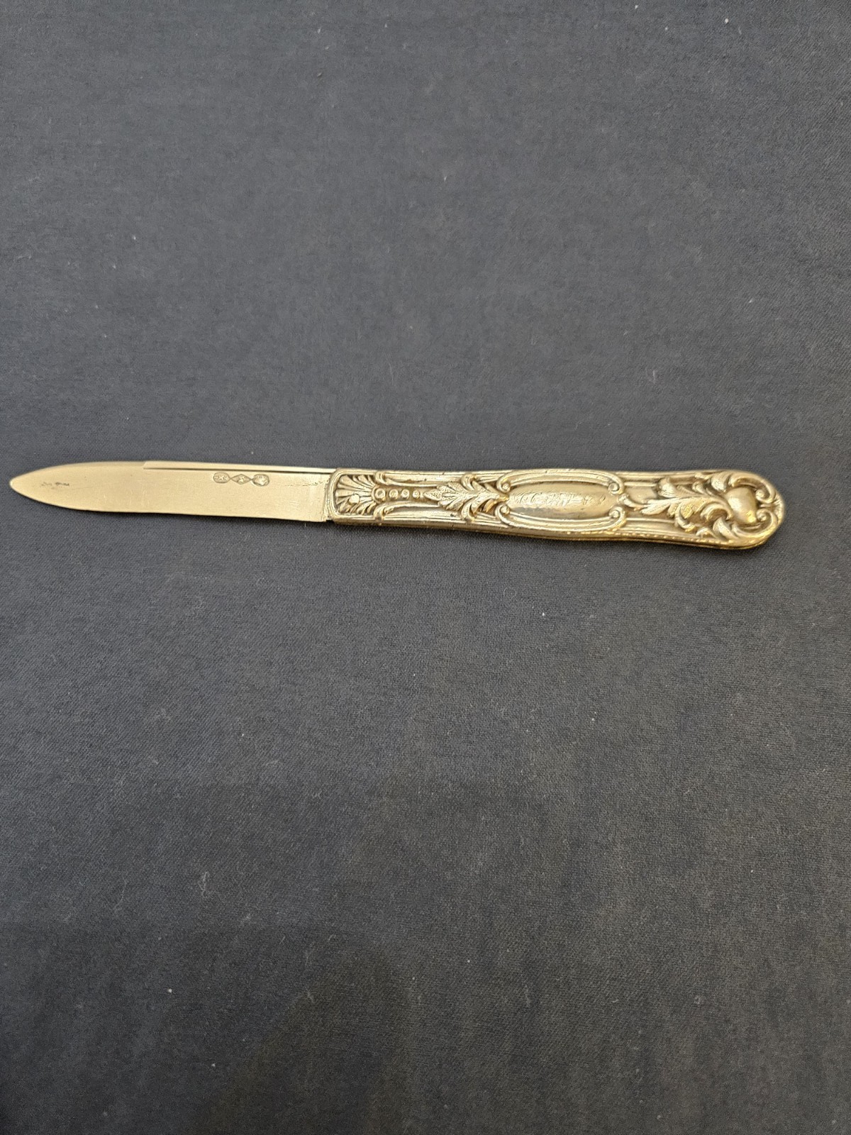 Antique Ornate Folding Pocket Fruit Knife - High Purity Silver - French...