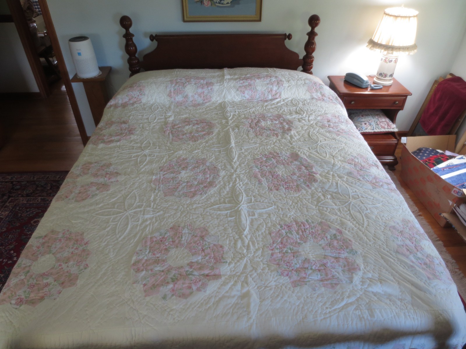NIP COUNTRY LIVING Hand Quilted DRESDEN PLATE Reversible COTTON QUILT - 92\