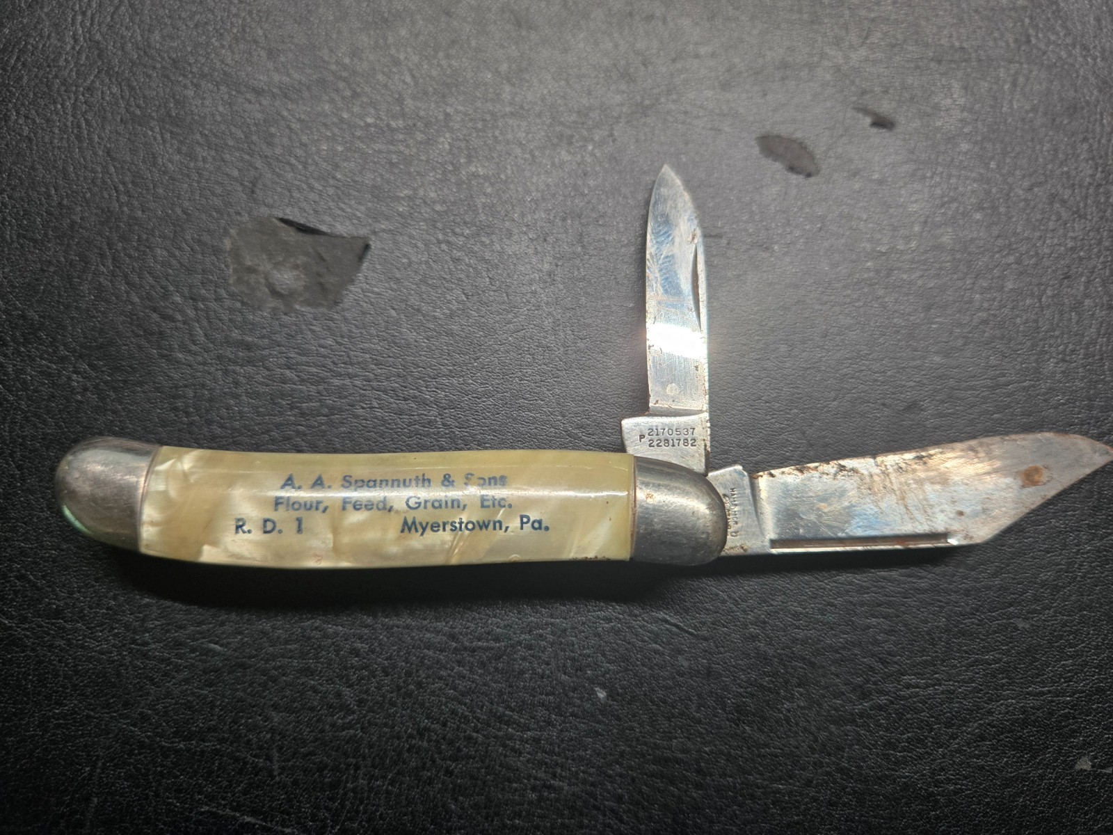 Vintage A.A. Spannuth & Sons Pocket Knife - Myerstown, PA - McMillen Feed Mills