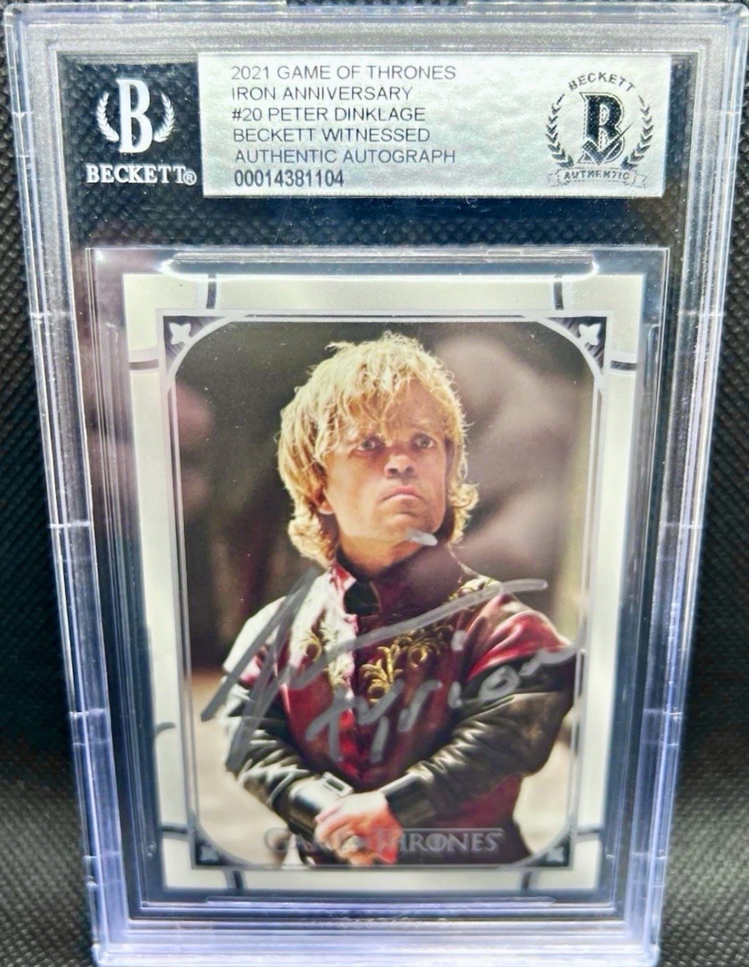 Peter Dinklage Signed 2021 Rittenhouse Game of Thrones Iron #20 BGS Card w/Insc