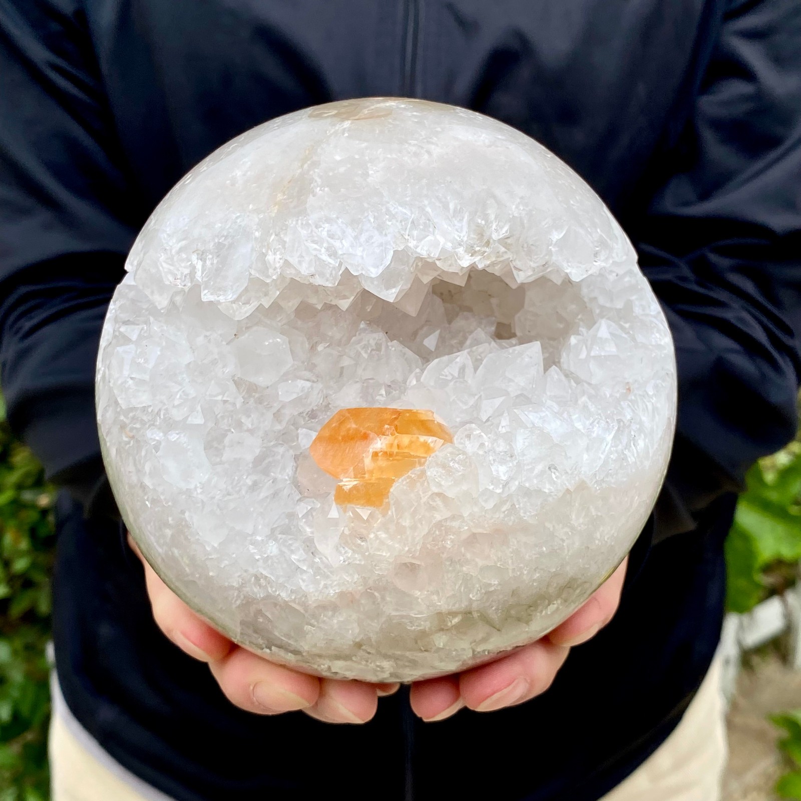5.31LB Agate Open Smile Crystal Sphere Energy Healing Wealth Attraction Ornament