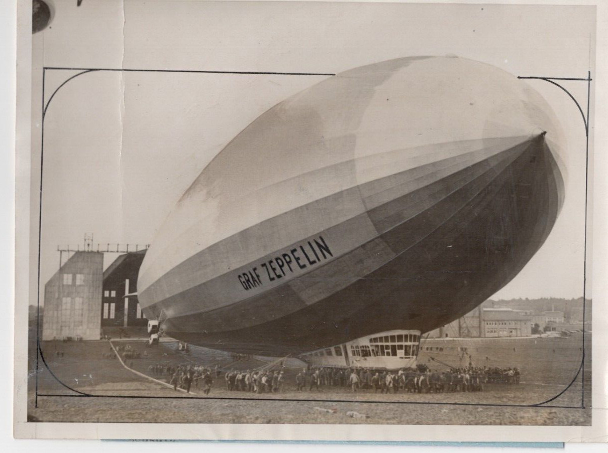 1928 Graf Zeppelin preps for Maiden Voyage Germany Original Photo